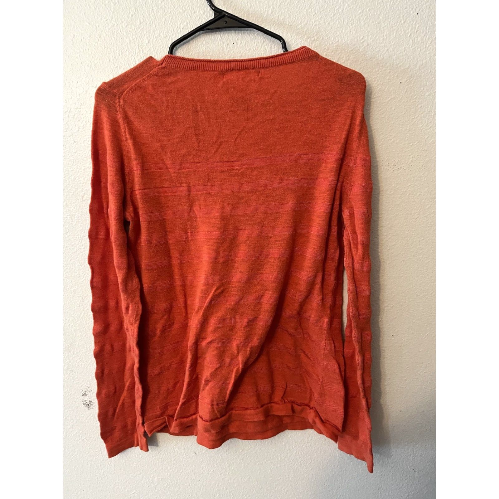 Banana Republic VINTAGE Banana Republic Solid Orange Cable-Knit Sweater Women’s Medium Pullover Casual Knit Size M / US 6-8 / IT 42-44 - 3 Thumbnail