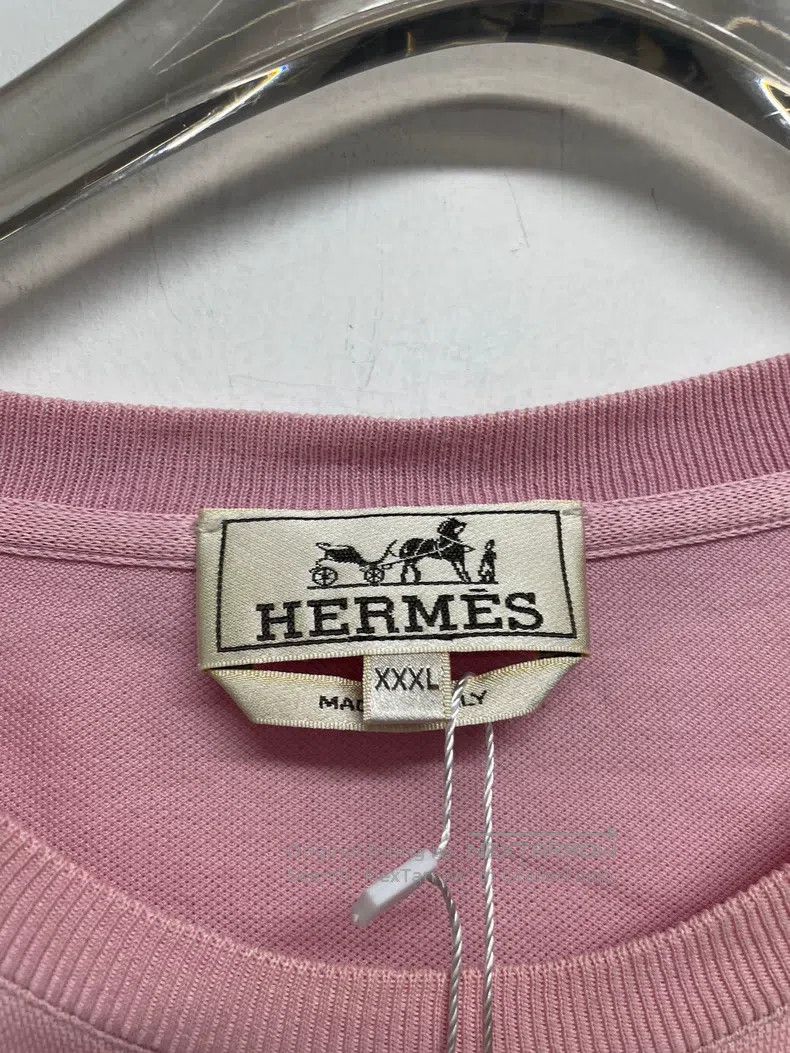 Hermes Hermes Round Neck Short-Sleeve Pink Size 3XL / US 20-22 - 2 Thumbnail