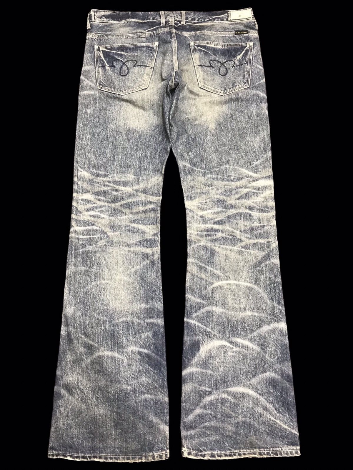 Japanese Brand 💥FLARE💥VINTAGE BLUE WAY SICK FADES FLARE DENIM F315 Size US 35 - 2 Thumbnail
