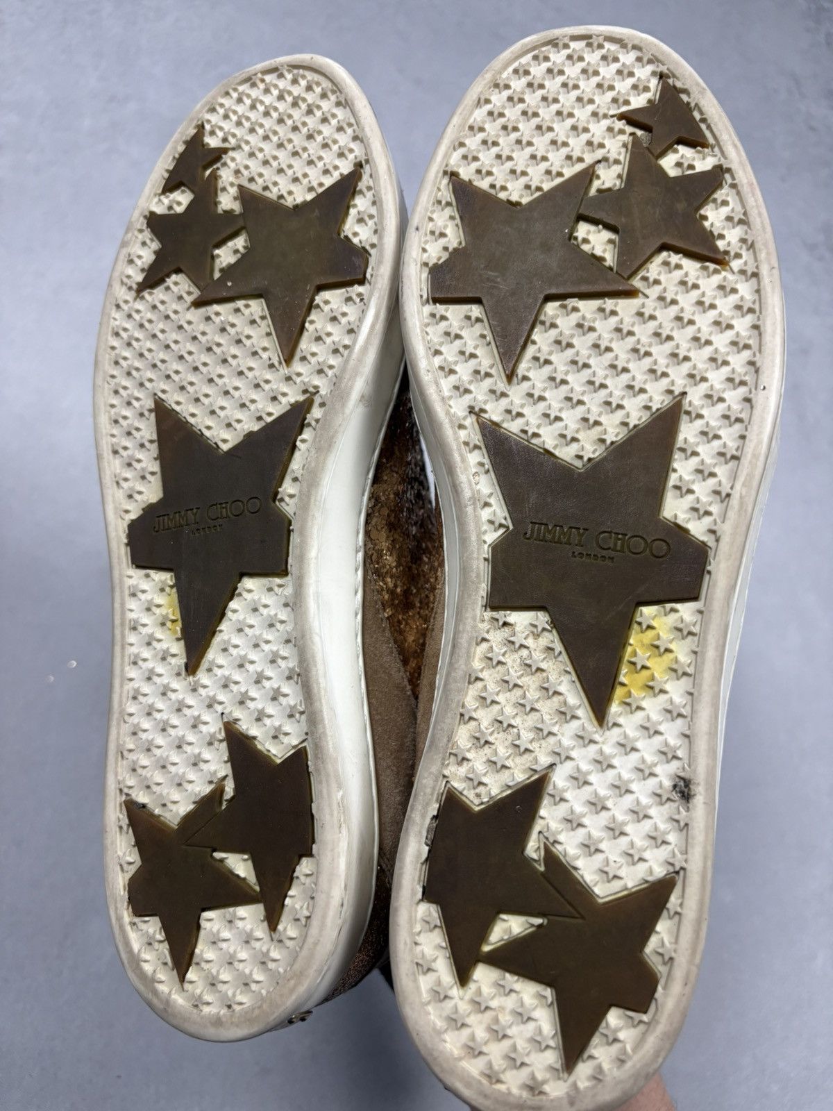 Jimmy Choo Jimmy Choo London Brown Glitter Suede Low Top Sneakers 38 Size US 8 / IT 38 - 5 Thumbnail