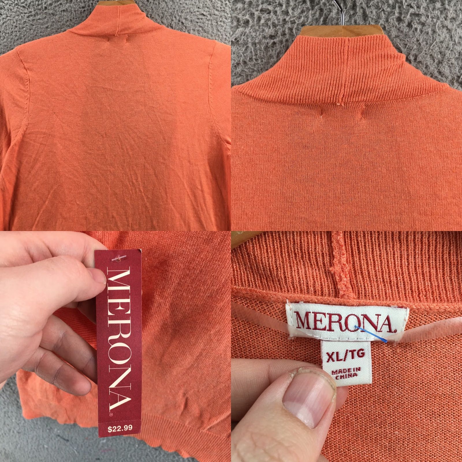 Merona Merona Cardigan Sweater Womens XL Coral Orange Open Front Casual NEW Size XL / US 12-14 / IT 48-50 - 8 Thumbnail