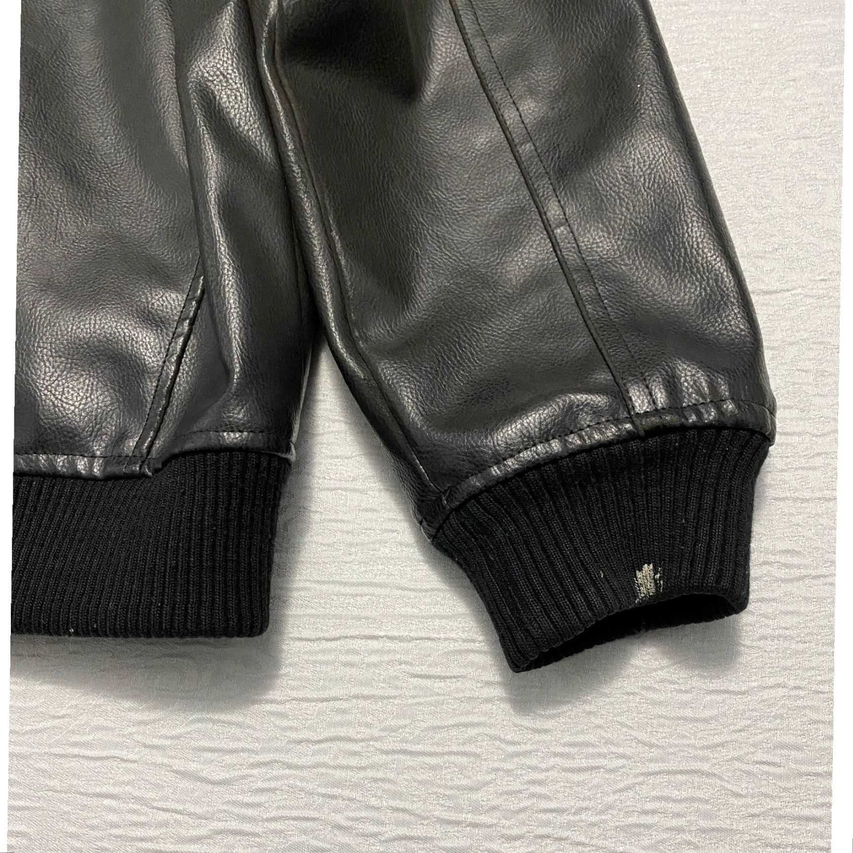 U.S. Polo Assn. US Polo Assn Mens Faux Leather Bomber Jacket Black Size L Zip Stand-Up Collar Padded Insulated Regular Fit Casual Size US L / EU 52-54 / 3 - 4 Thumbnail