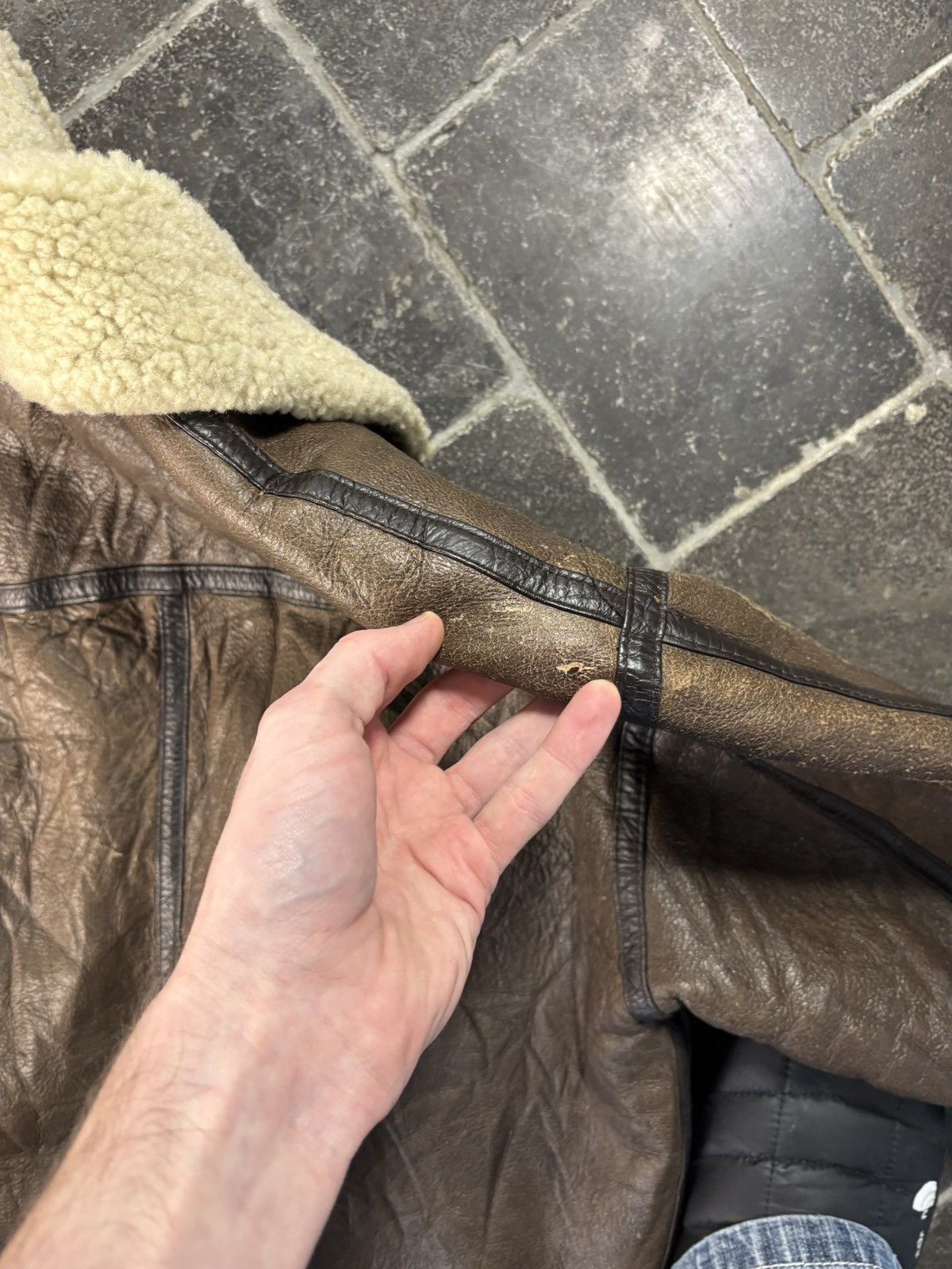 Leather Y2K Shearling Jacket Vintage Bomber Jacket Sheepskin Leather Size US M / EU 48-50 / 2 - 8 Thumbnail