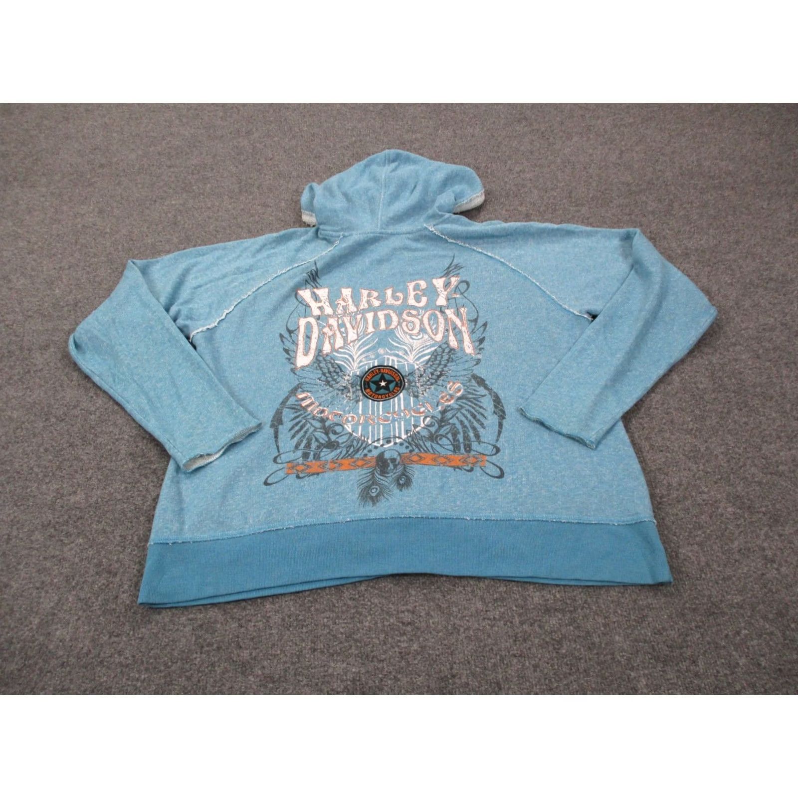 Harley Davidson Harley Davidson Hoodie Sweatshirt Womens 1X Blue Pullover Motorcycle Logo Y2K Size XL / US 12-14 / IT 48-50 - 2 Thumbnail