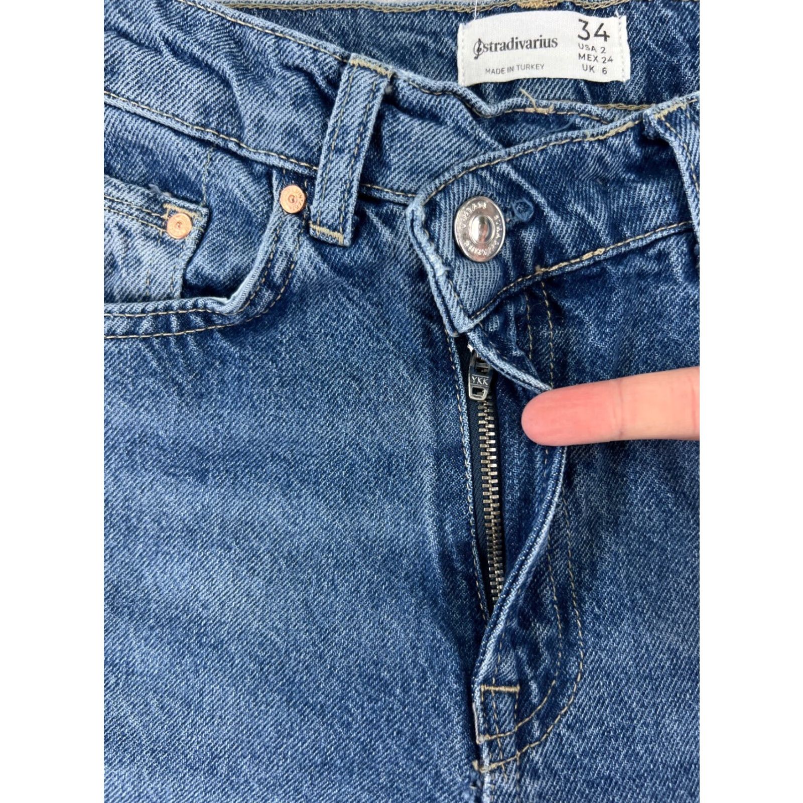 Stradivarius Stradivarius Shorts Womens Blue Denim Jean Cutoff Mid Rise Cotton Stretch 23x4 2 Size 26" / US 2 / IT 38 - 6 Thumbnail