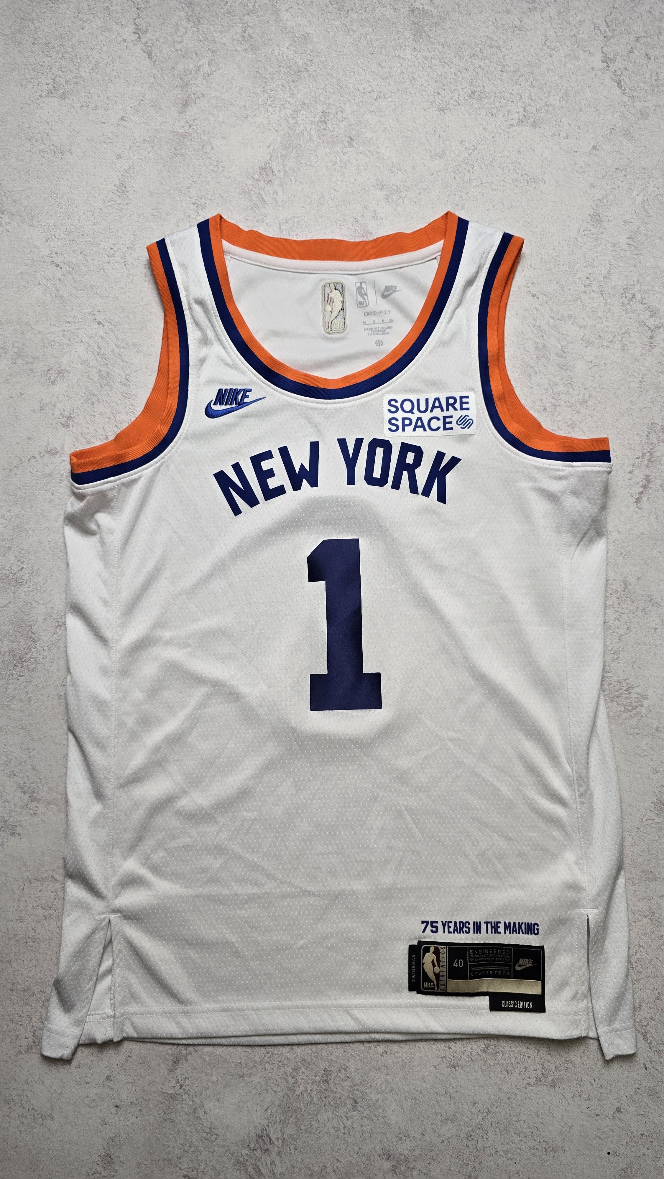 Nike Obi Toppin #1 Knicks 75th Anniversary Swingman Jersey NBA Size US S / EU 44-46 / 1 - 1 Thumbnail