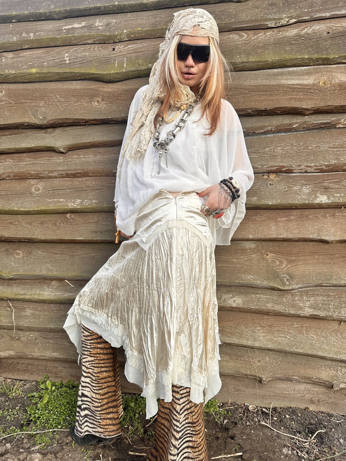 Vintage Vintage cream beige fairy long skirt Size 25" / US 0 / IT 36 - 5 Thumbnail