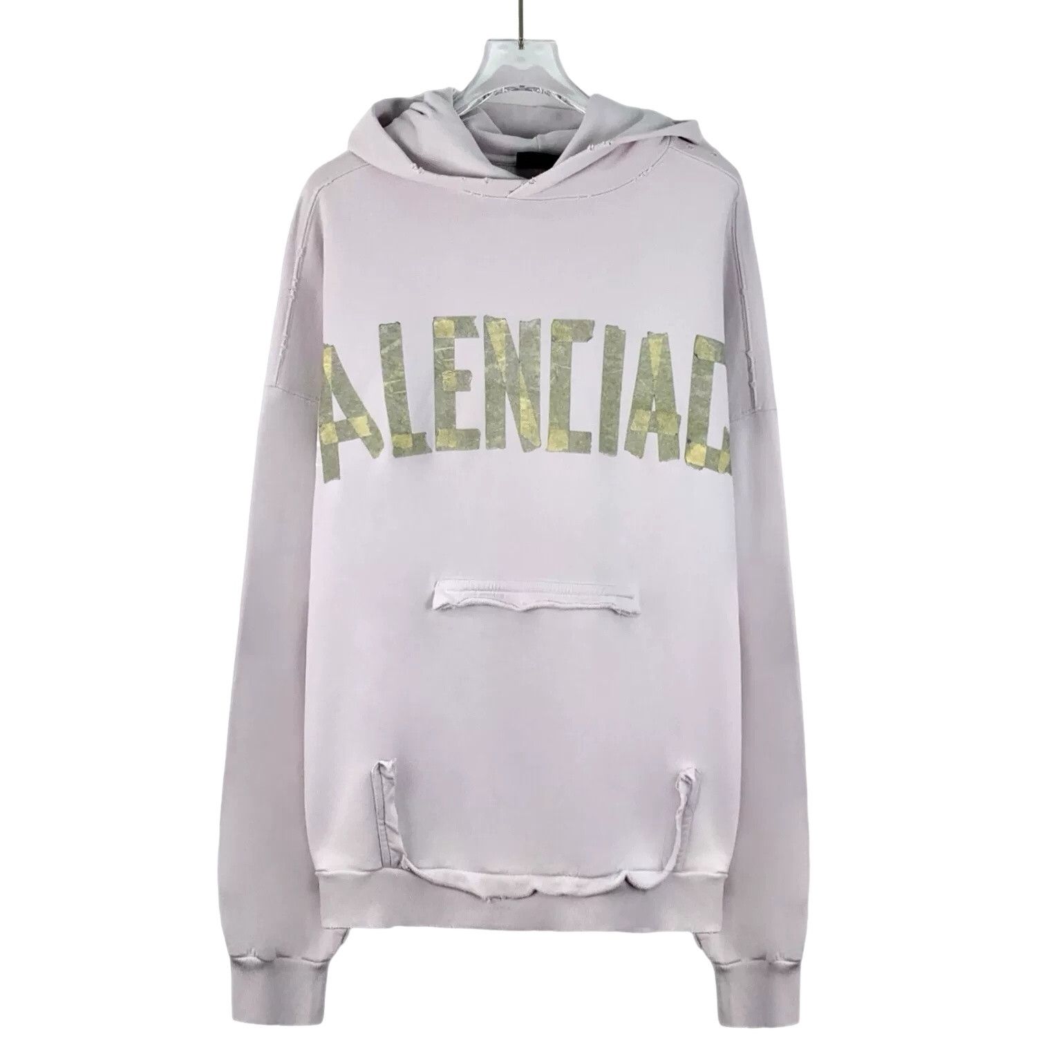 Balenciaga Balenciaga Distressed Tape Logo Hoodie XS Size US XS / EU 42 / 0 - 1 Thumbnail