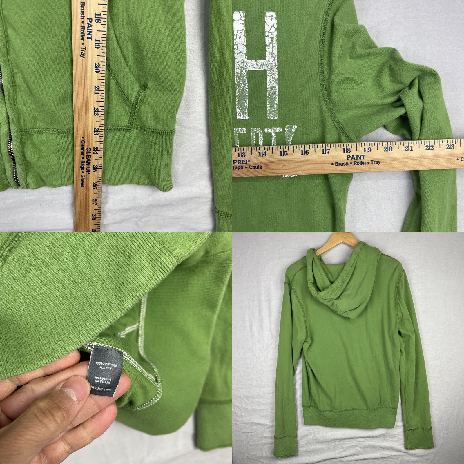 Abercrombie & Fitch VINTAGE Abercrombie & Fitch Hoodie Mens Small Green Athletic Dept Full Zip Sweater Y2K Size US S / EU 44-46 / 1 - 8 Thumbnail