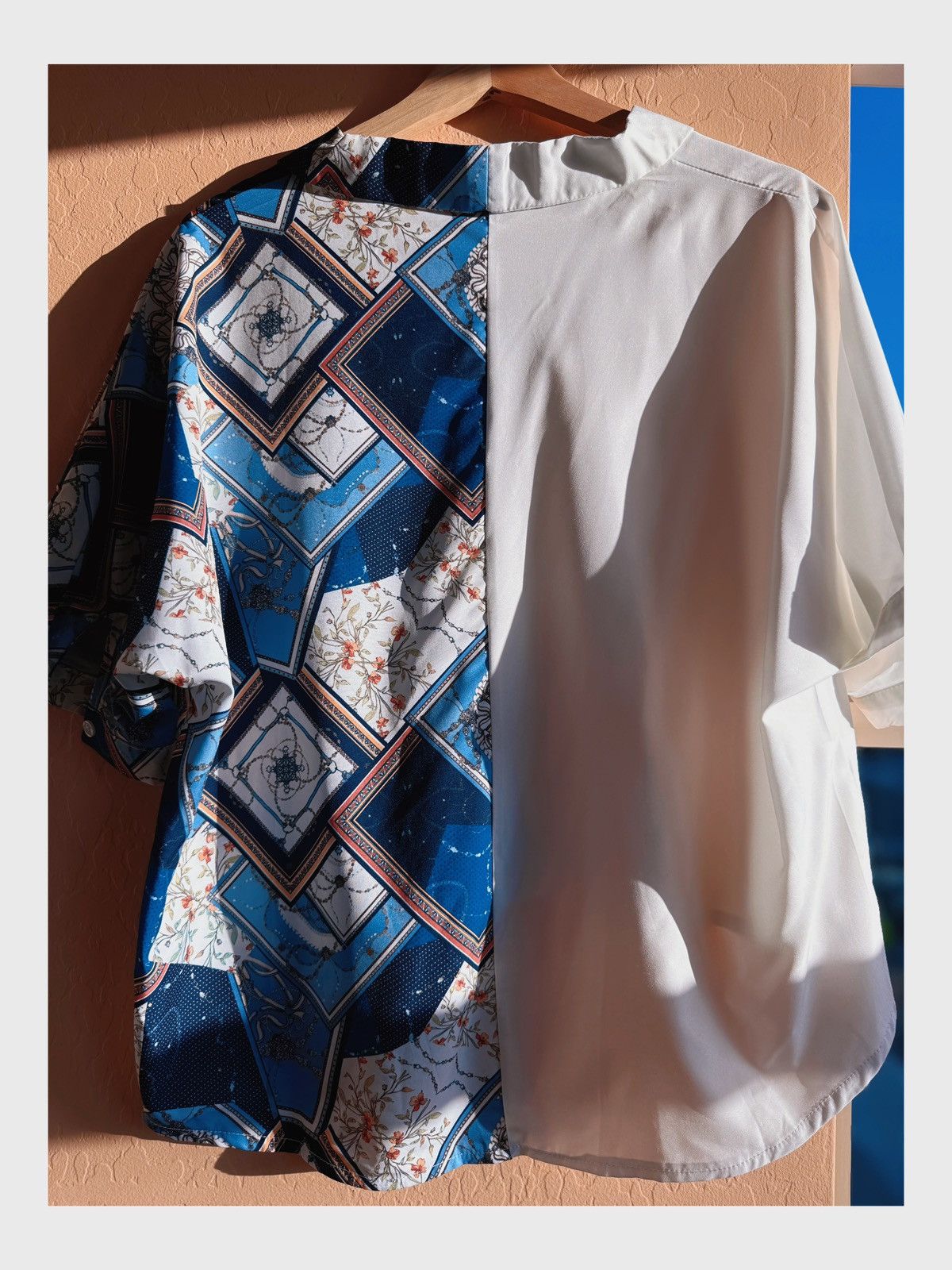 Other Statement Split Shirt – Half Solid White, Half Patch Print Size XL / US 12-14 / IT 48-50 - 8 Thumbnail