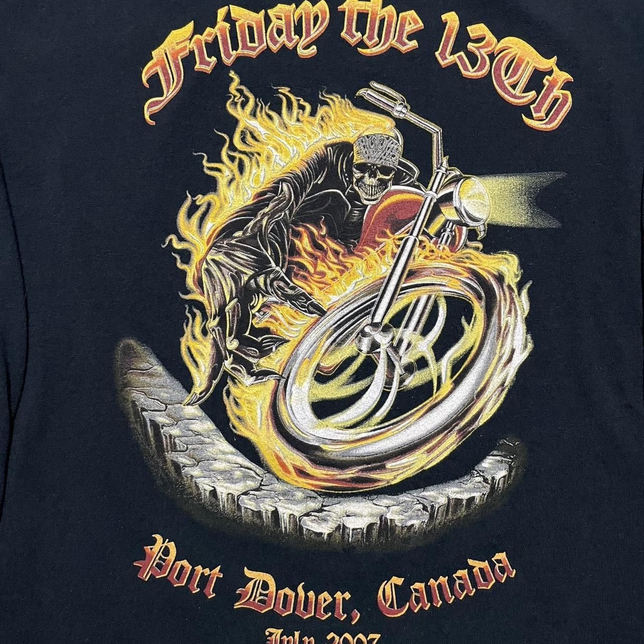 Vintage Vintage Biker Long Sleeve XL Black Port Dover Friday 13th Size US XL / EU 56 / 4 - 2 Thumbnail