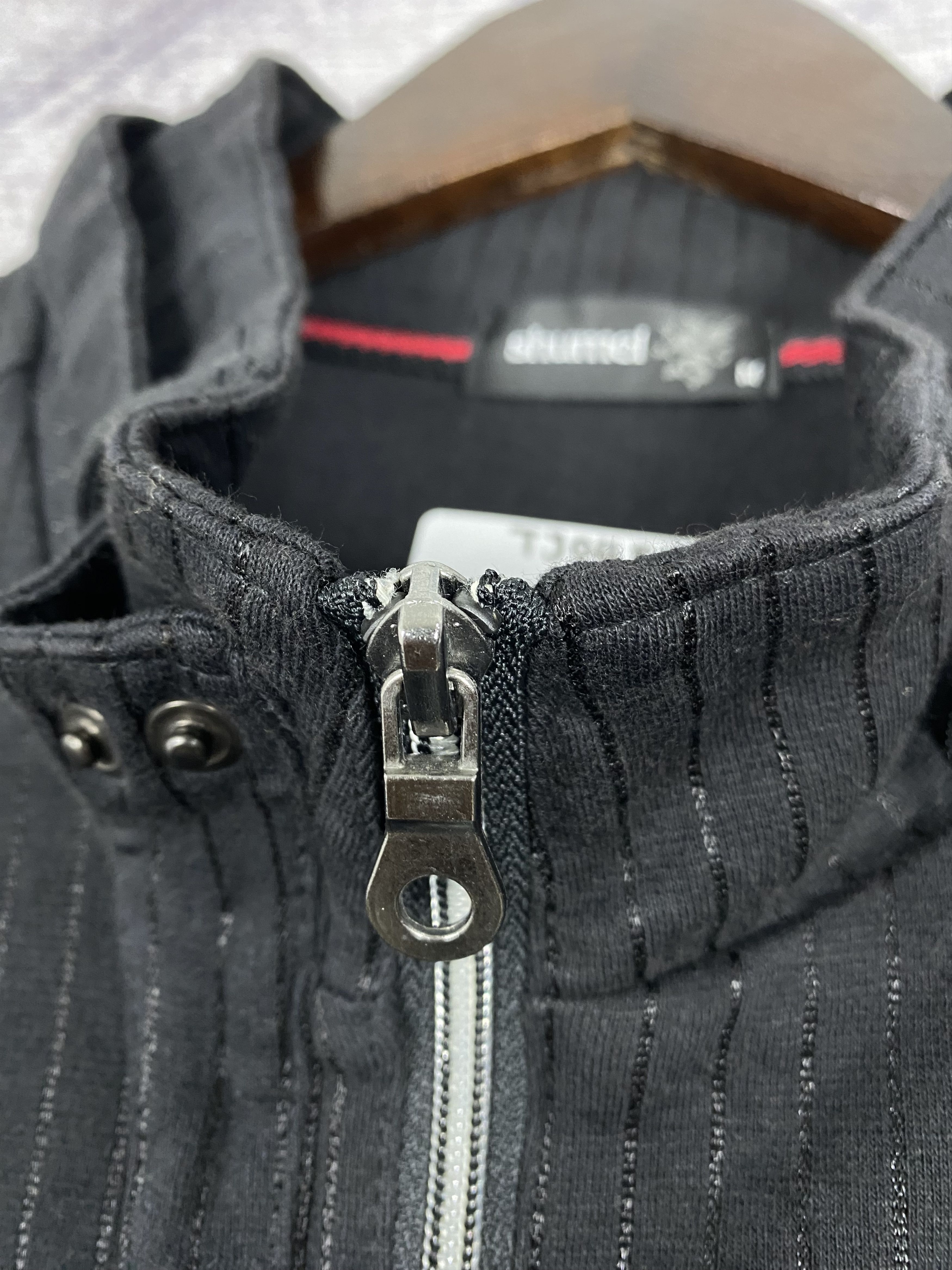 Japanese Brand Vintage Shumel Striped Zip Up Black Light Jacket Size US M / EU 48-50 / 2 - 3 Thumbnail