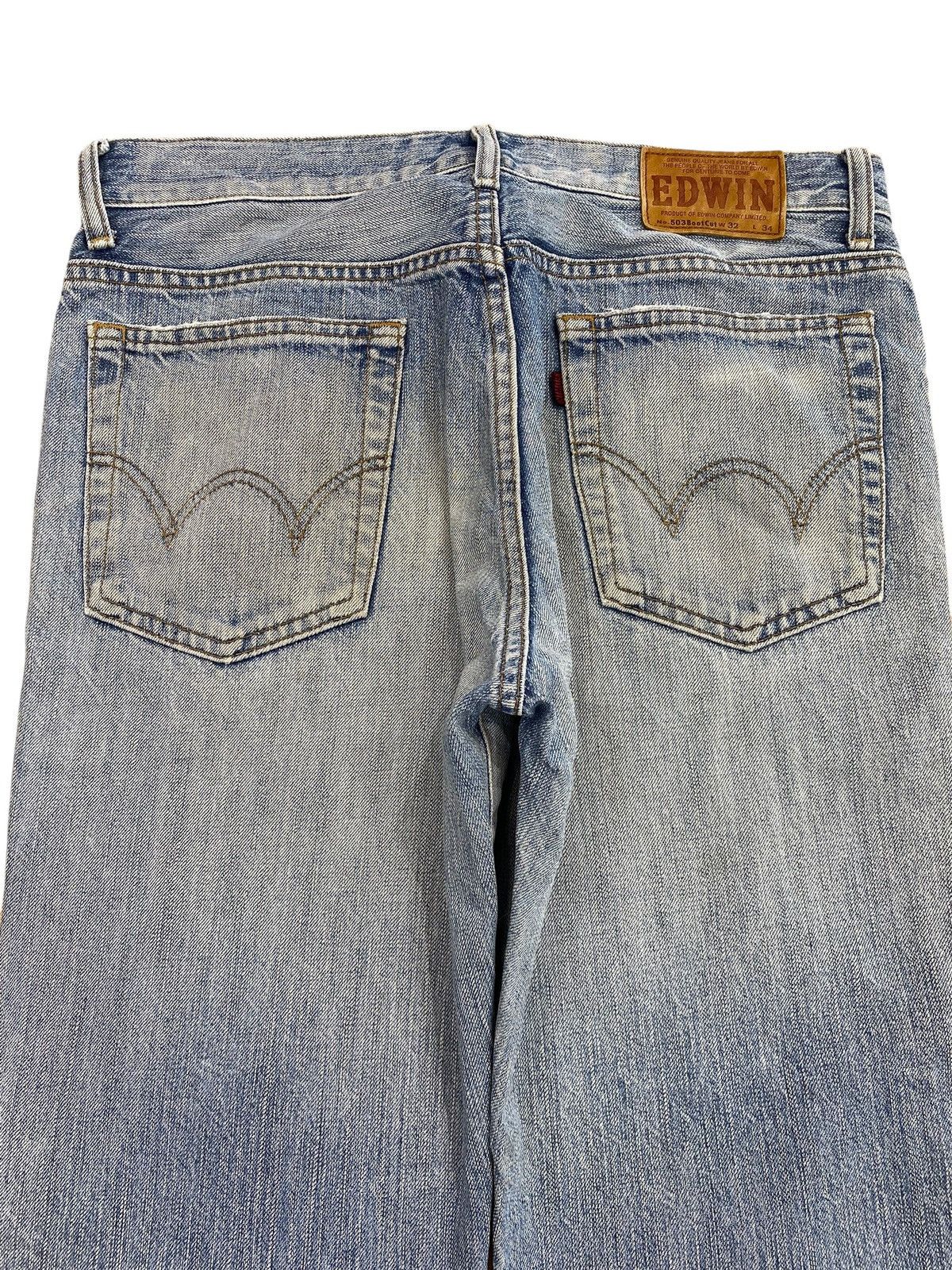 Edwin Edwin 503TM Faded Blue Wash Boot Cut Style Jeans Size US 30 / EU 46 - 4 Thumbnail