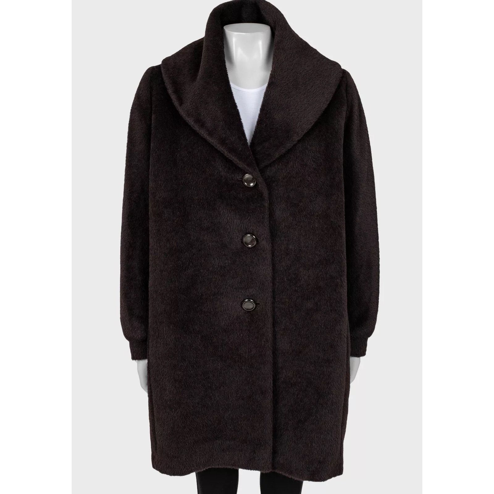 Max Mara Max Mara Teddy Brown Wool Coat Sz.M Size M / US 6-8 / IT 42-44 - 1 Thumbnail
