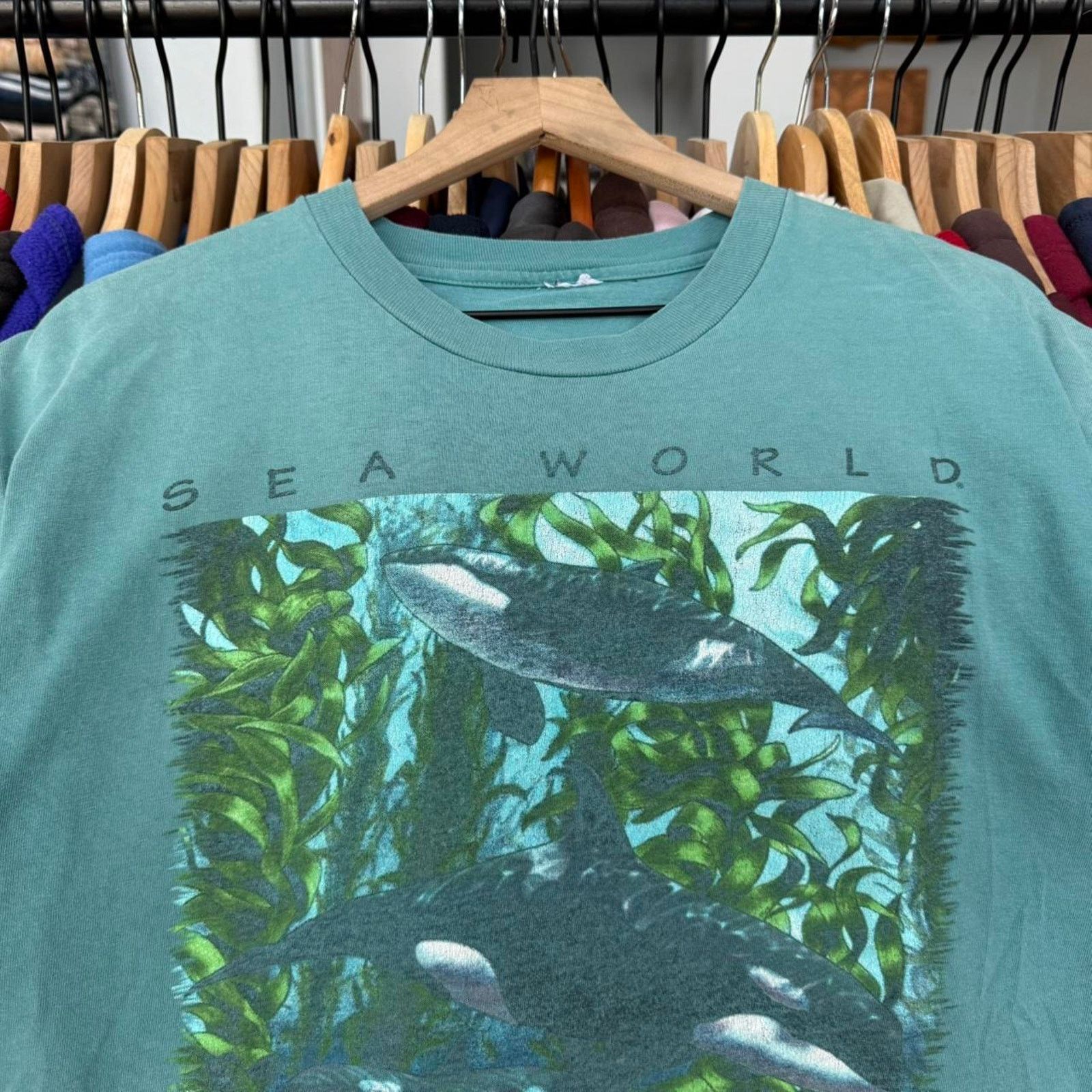 Other Vintage 90s Sea World Shamoo Killer Whale T-Shirt Size US L / EU 52-54 / 3 - 2 Thumbnail