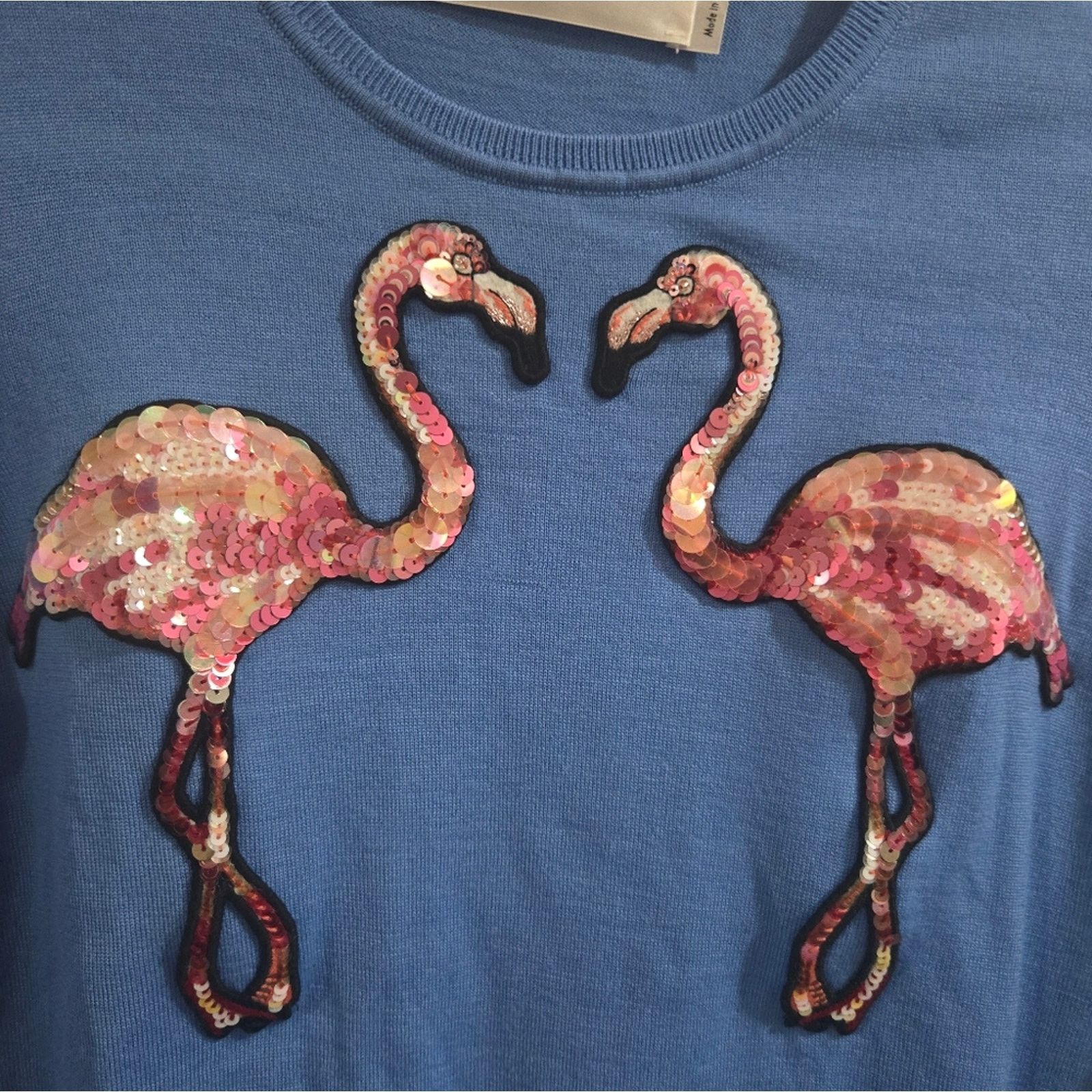 Victoria Beckham Victoria Victoria Beckham Flamingo Crew Sweater, Blue, 6 Size M / US 6-8 / IT 42-44 - 2 Thumbnail
