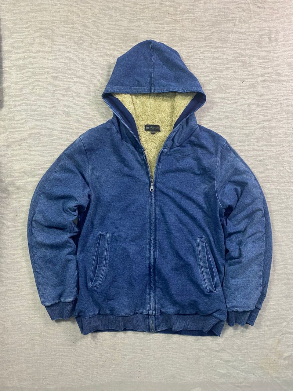 If Six Was Nine × In The Attic × Le Grande Bleu (L.G.B.) In The Attic Indigo Wash Sherpa Lined Zip Hoodie Size US L / EU 52-54 / 3 - 1 Thumbnail