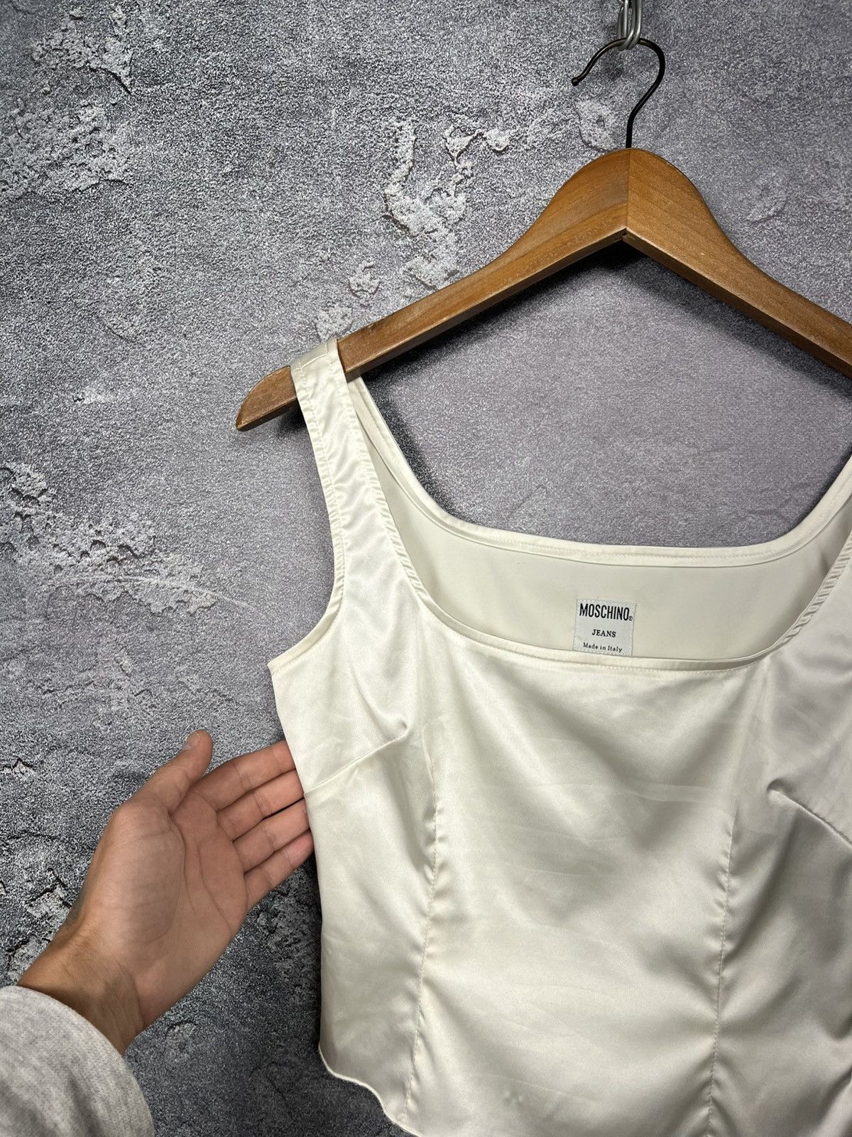 Moschino Vintage Moschino Jeans Viscose Satin Tank Top Sleeveless Size L / US 10 / IT 46 - 2 Thumbnail