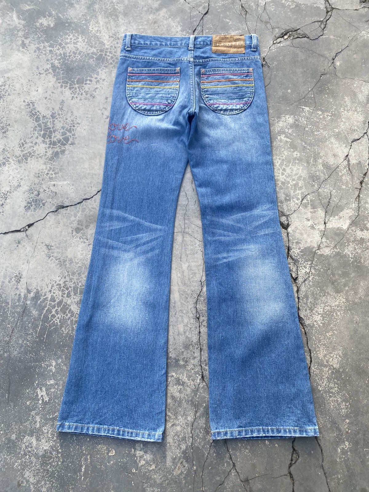 Angel Blue × Hysteric Glamour × Japanese Brand MOON BLUE Rainbow Flare Hippies Jeans Size US 29 - 3 Thumbnail