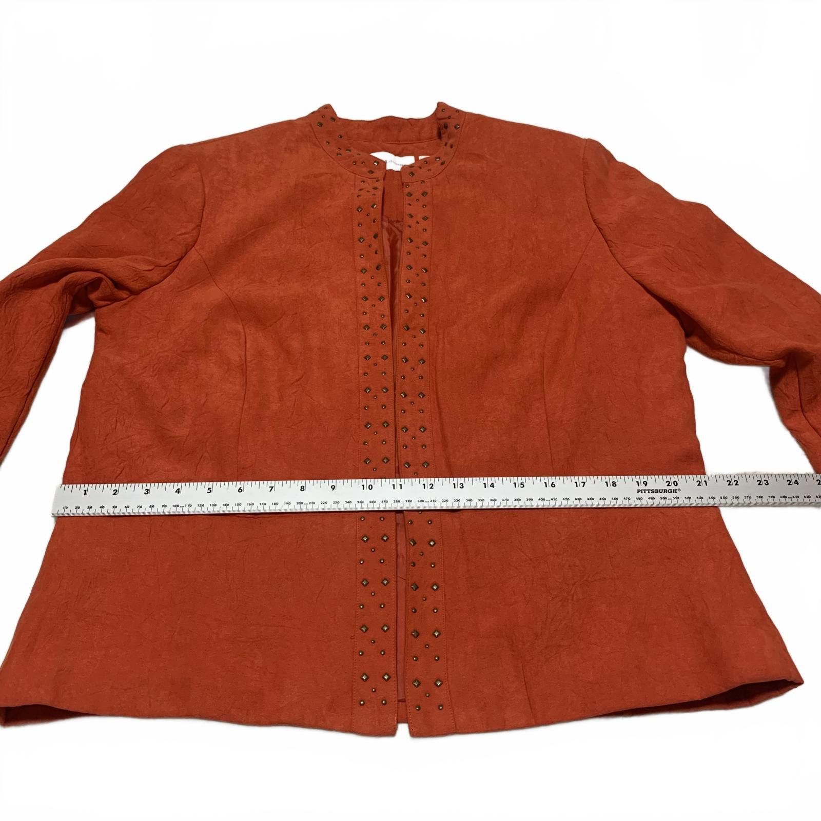 Other Alfred Dunner Women's 14 Suede Leather Jacket Orange Size XL / US 12-14 / IT 48-50 - 7 Thumbnail