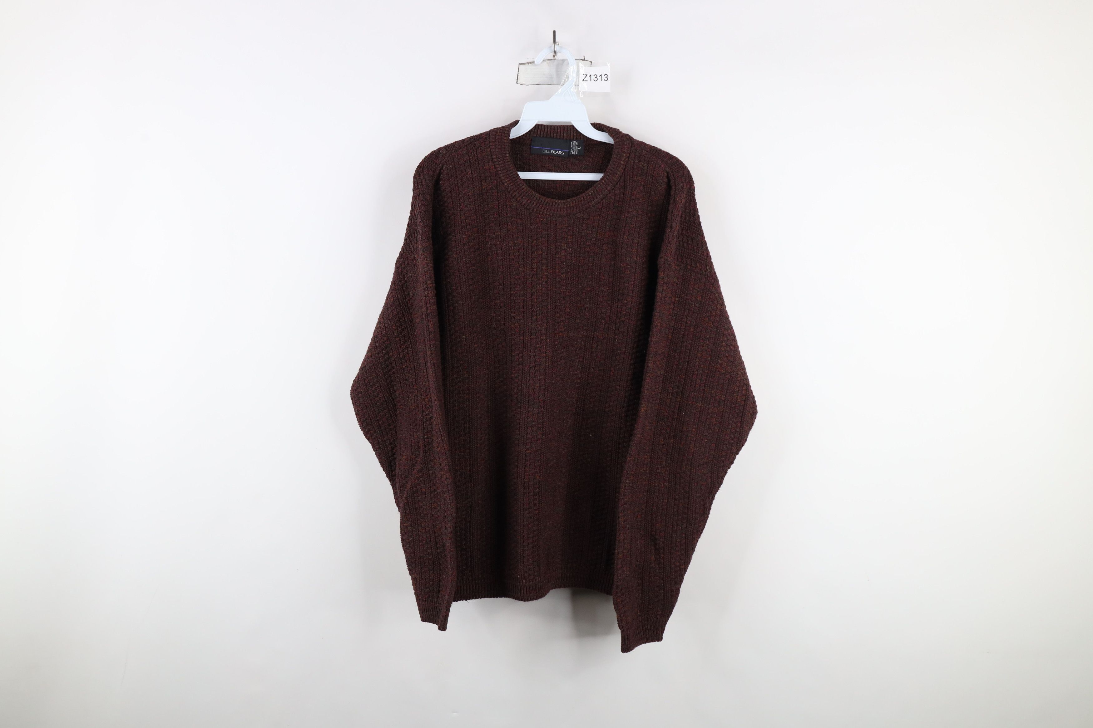Vintage Vintage 90s Streetwear Cross Weave Knit Crewneck Sweater USA Size US L / EU 52-54 / 3 - 1 Thumbnail
