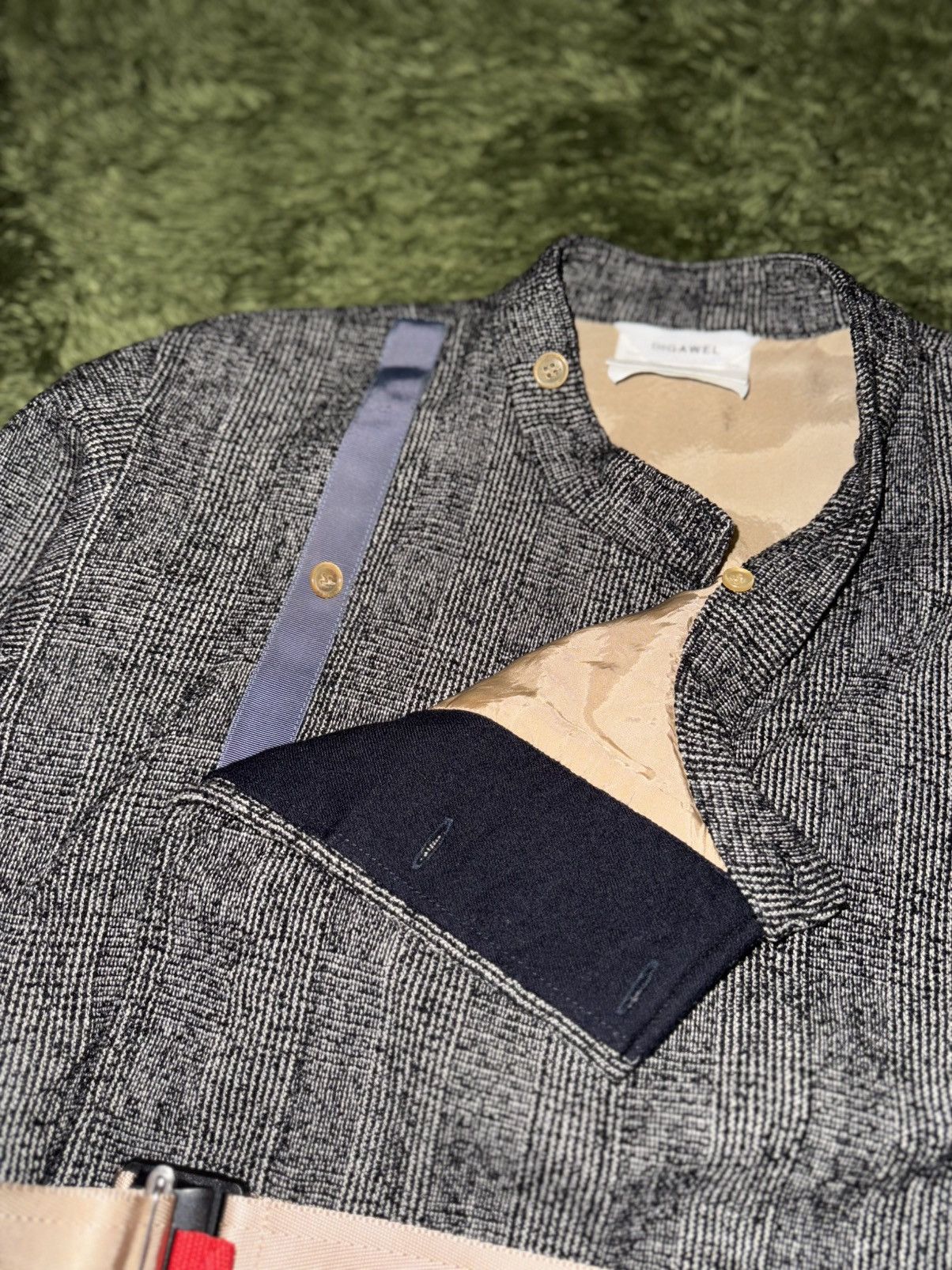 DIGAWEL [1] DIGAWEL Glen Check Wool–Cupro Belted Half Coat Size US XL / EU 56 / 4 - 4 Thumbnail