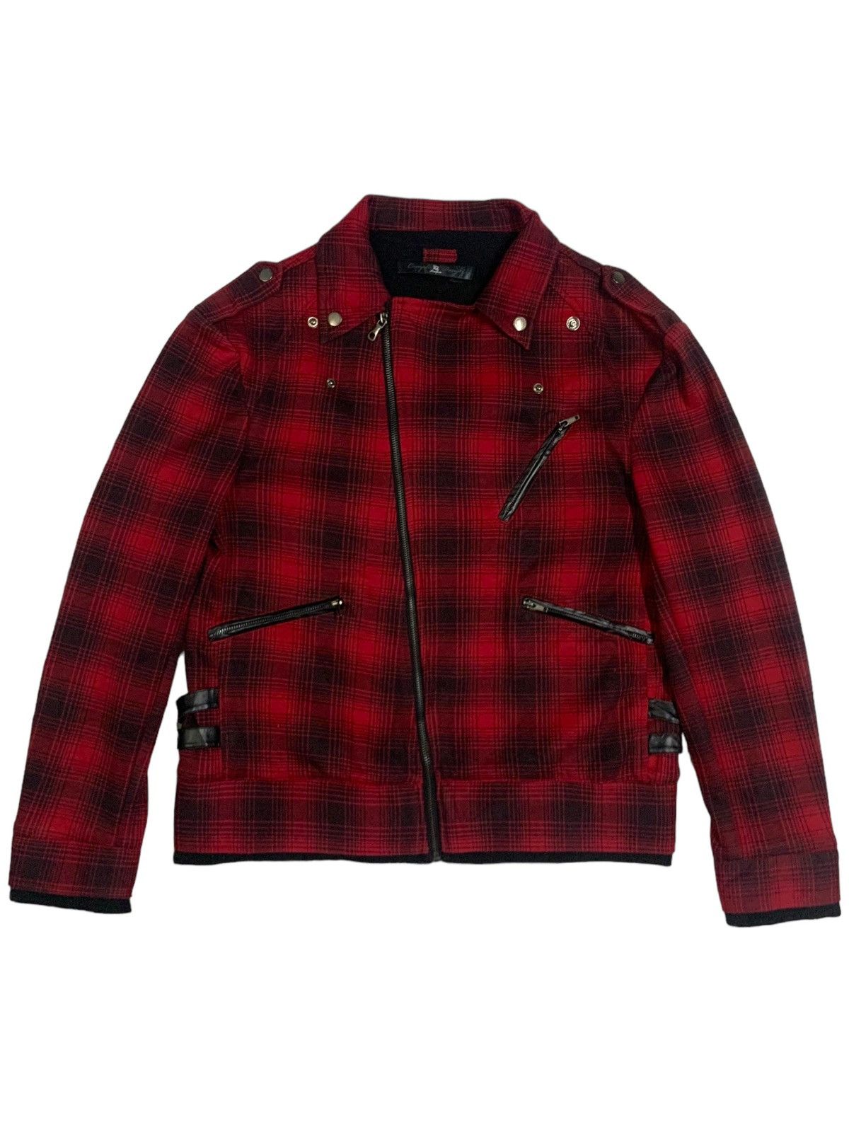 14th Addiction Vintage Japanese Brand Plaid Tartan Punk Biker Jacket Size US M / EU 48-50 / 2 - 1 Thumbnail