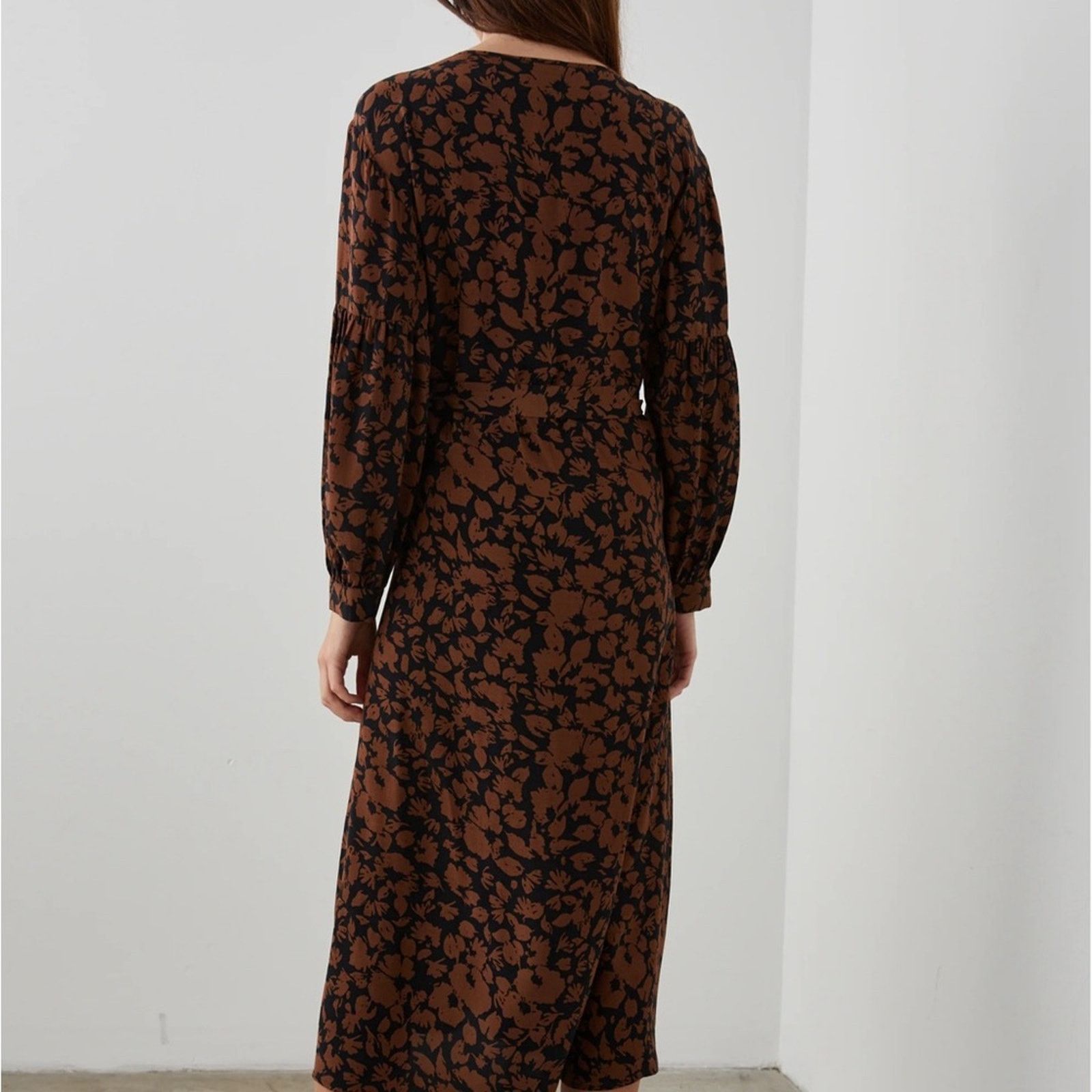 Rails NWT Rails Fabian Crepe Black & Brown Print Midi Dress Sz S Size S / US 4 / IT 40 - 3 Thumbnail
