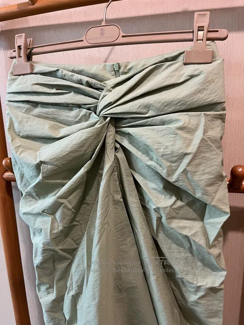 Brunello Cucinelli Brunello Cucinelli Green pleated midi skirt Size 26" / US 2 / IT 38 - 4 Thumbnail
