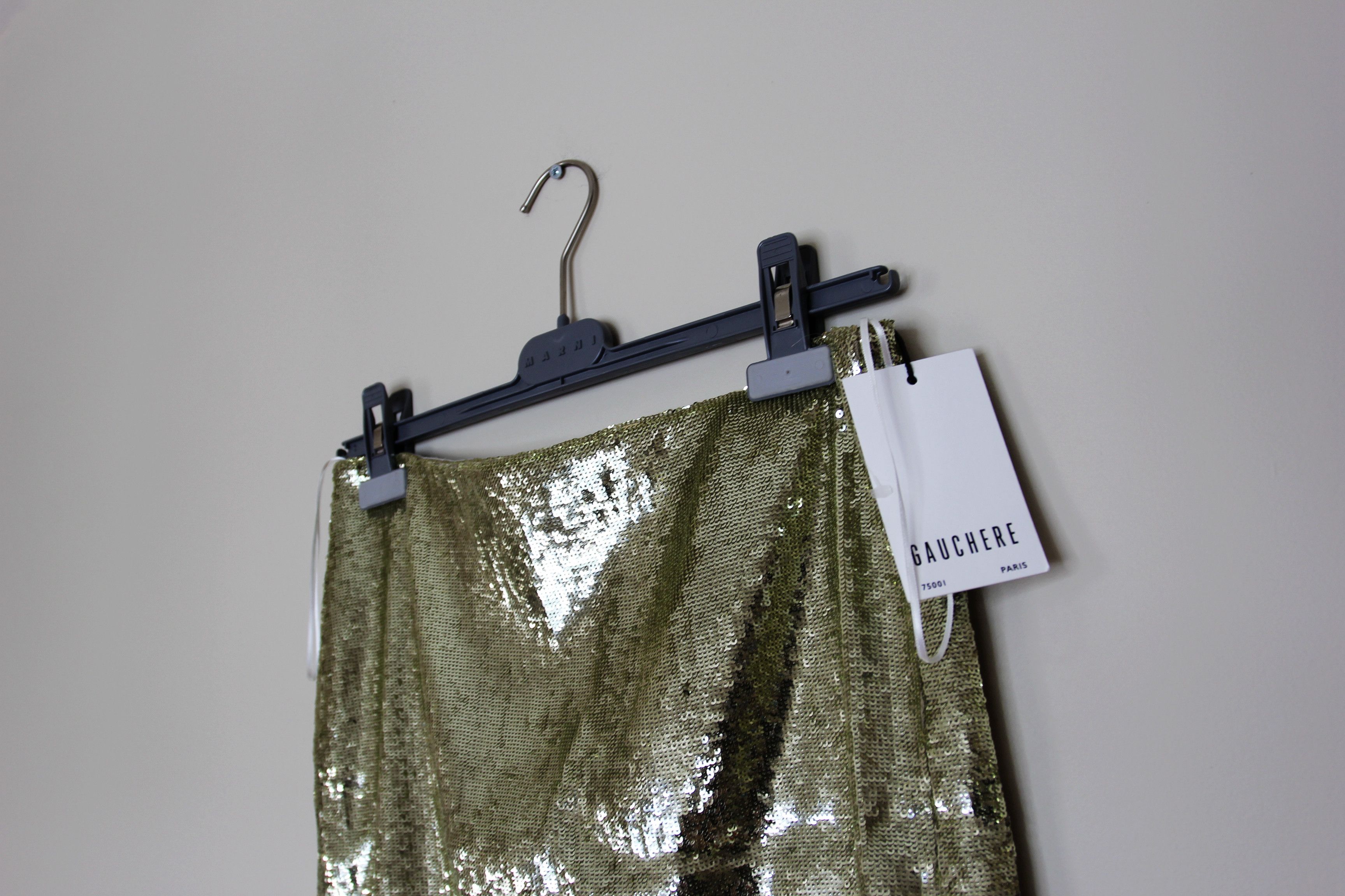 Other BNWT AW23 GAUCHERE GOLDEN SEQUIN MIDI SKIRT 36 Size 25" / US 0 / IT 36 - 4 Thumbnail