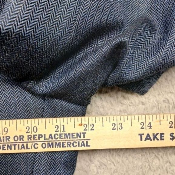 Vintage Royal Classic Men's 44R Blue Herringbone Wool Two Button Blazer Size 44R - 6 Thumbnail