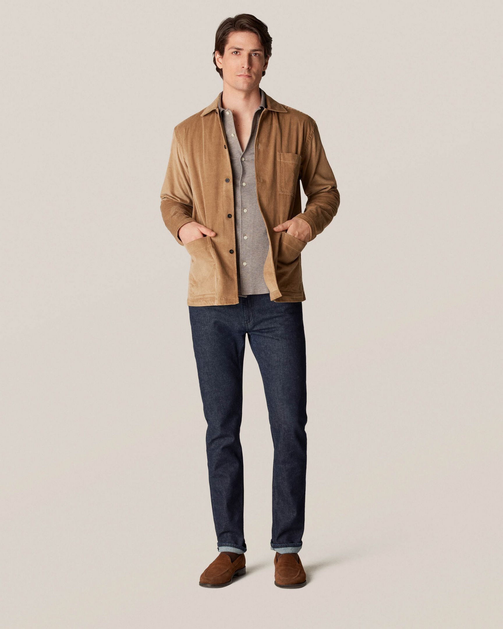 Eton ETON Overshirt Corduroy Brown Light Jacket Shirt Blazer Coat Size US L / EU 52-54 / 3 - 2 Thumbnail