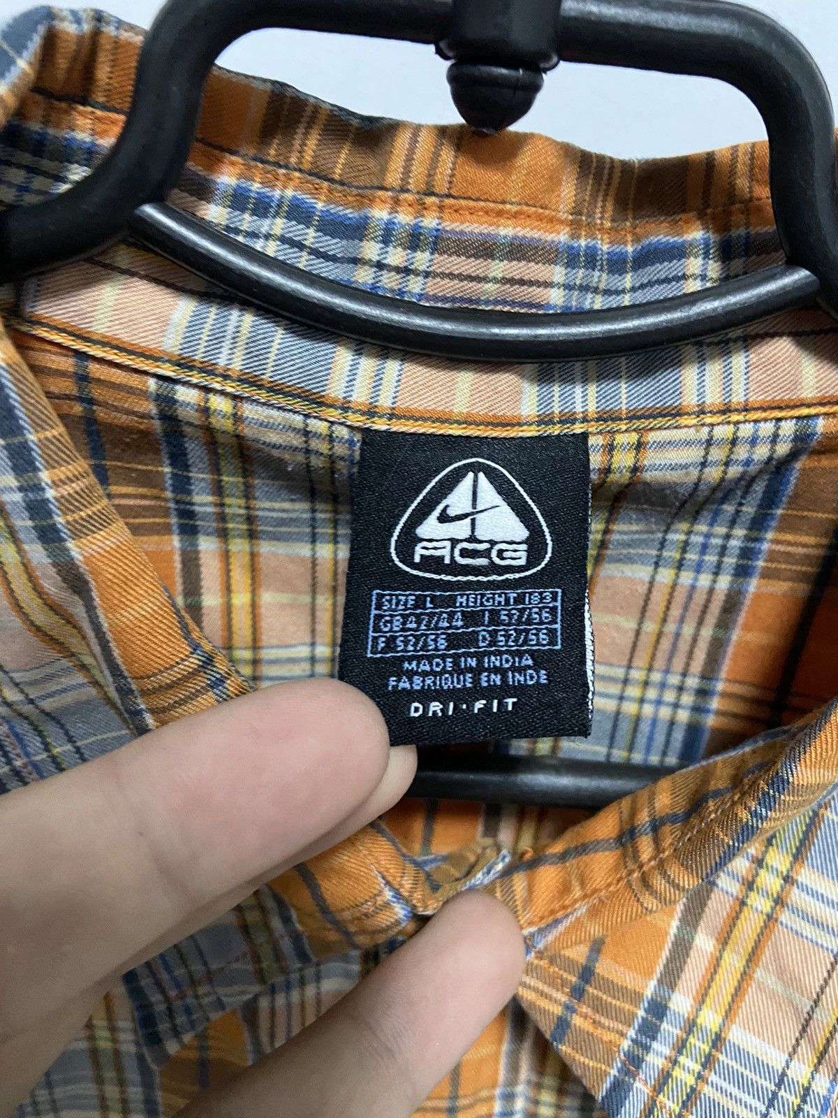 Nike ACG × Vintage Nike ACG Button Ups short sleeve small logo Mesh check Size US L / EU 52-54 / 3 - 6 Thumbnail