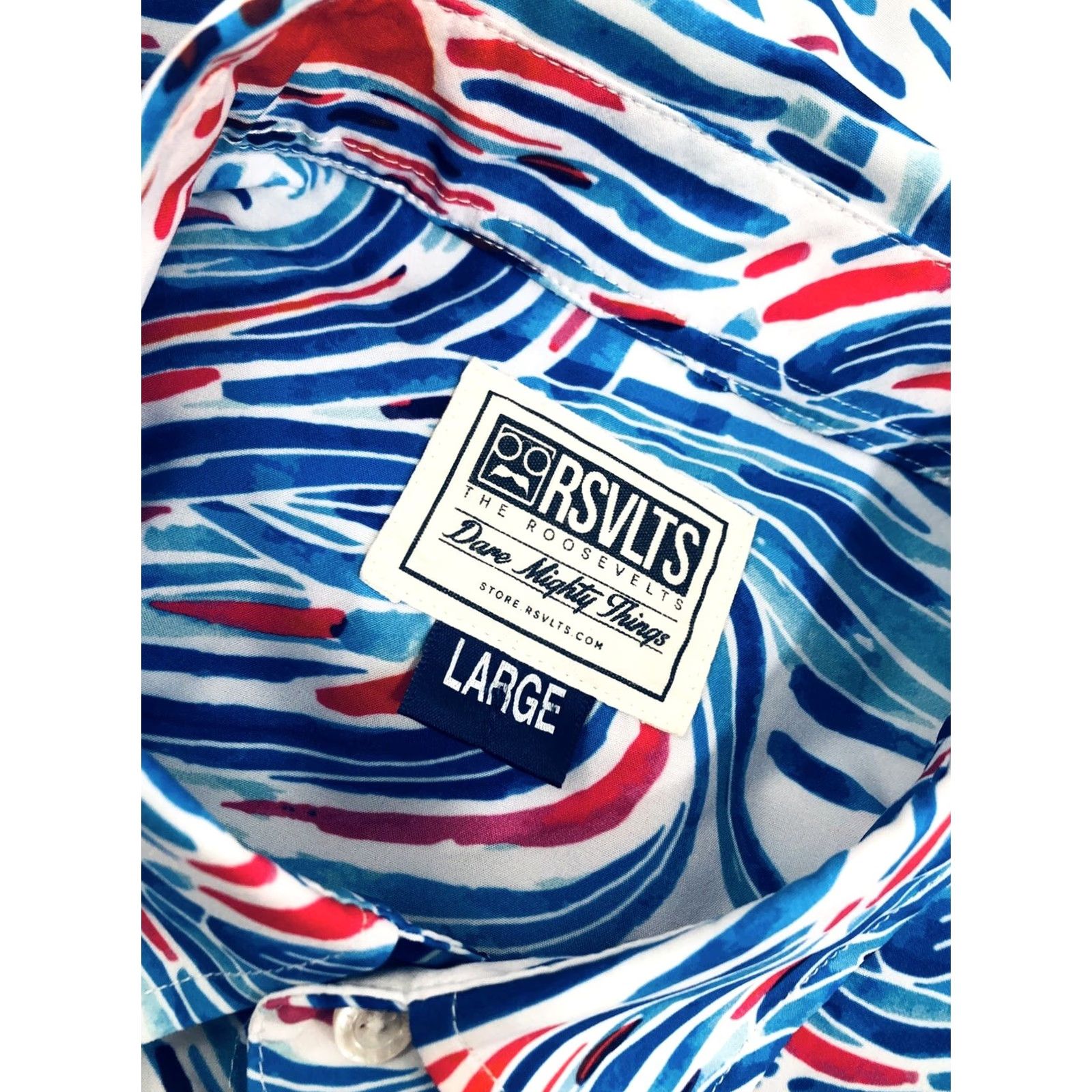 ALOHAS RSVLTS Roosevelts - SURFING WAVES / OCEAN Hawaiian Aloha Lg. Shirt - EXCELLENT Shirt Mens L Multicolor 90s Hawaiian B14 Size US L / EU 52-54 / 3 - 6 Thumbnail