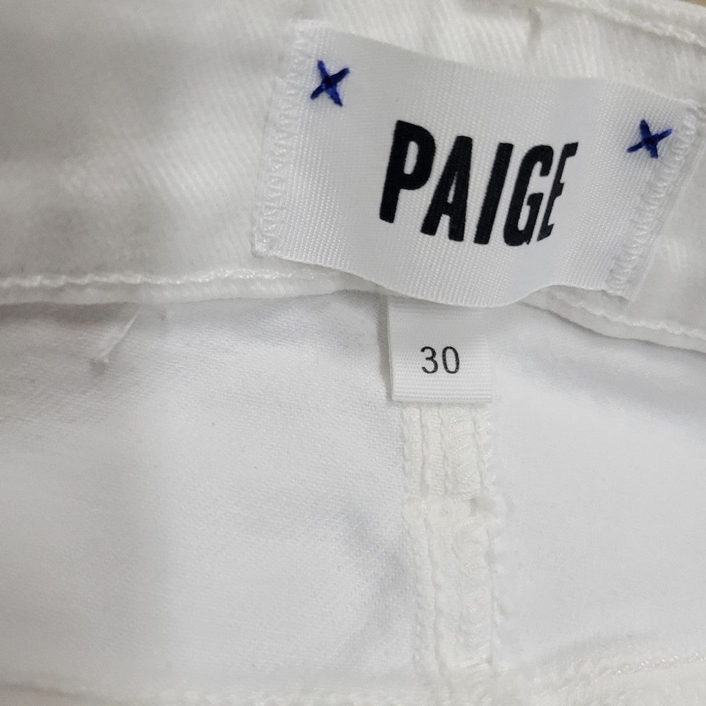 Paige PAIGE Hoxton Straight Ruffle-Detail Ankle. Size 30.Inseam 27 Size 30" / US 8 / IT 44 - 16 Thumbnail