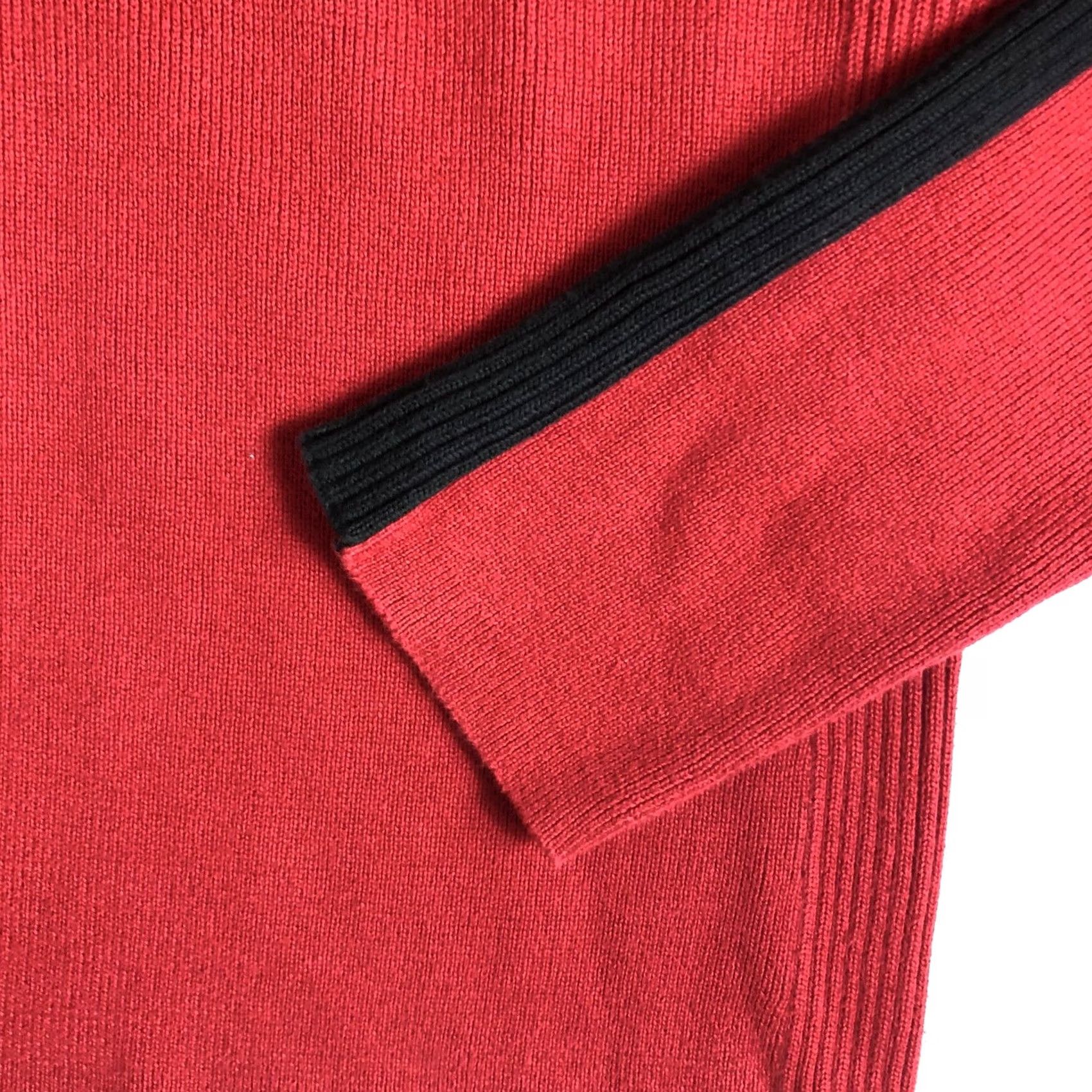 DKNY VINTAGE DKNY Donna Karan Jeans Sweater 1/4 Zip Pullover Women Large Red 90s Slim Knit Mock Neck Pullover Christmas Winter Summer Spring Fall"] Size US L / EU 52-54 / 3 - 4 Thumbnail