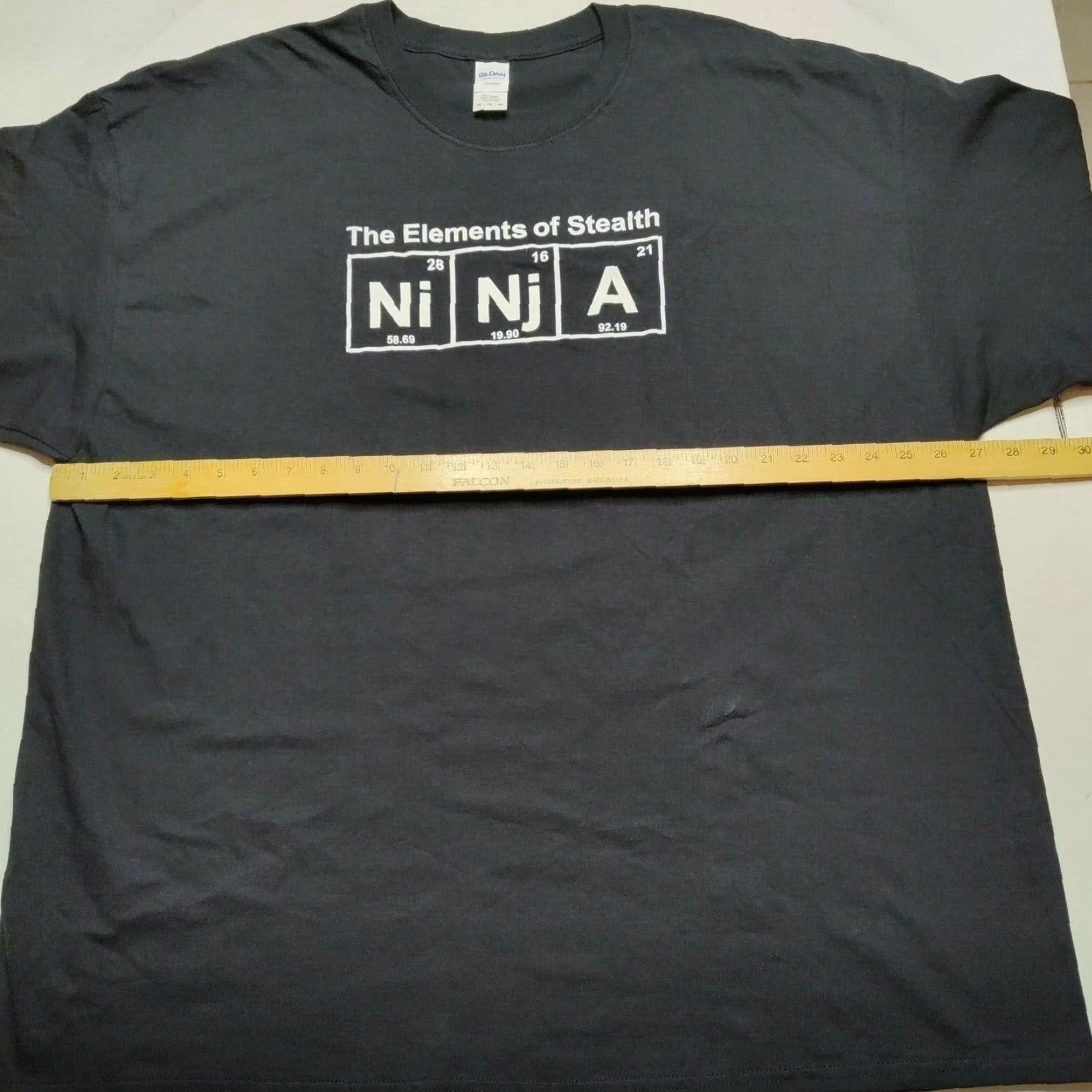 Gildan NINJA The Elements of Surprise Ni Nj A Periodic Table Humor Men 3XL T-Shirt NEW Black Short Sleeve Crew Neck Graphic Tee Size US XXL / EU 58 / 5 - 6 Thumbnail