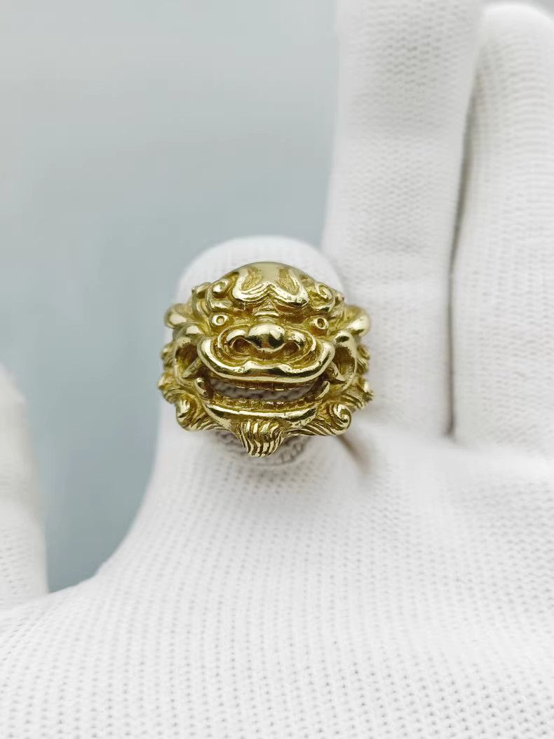 Vintage Chrome Lion Gold Ring Vintage Rings🔥🔥🔥 Size ONE SIZE - 1 Thumbnail