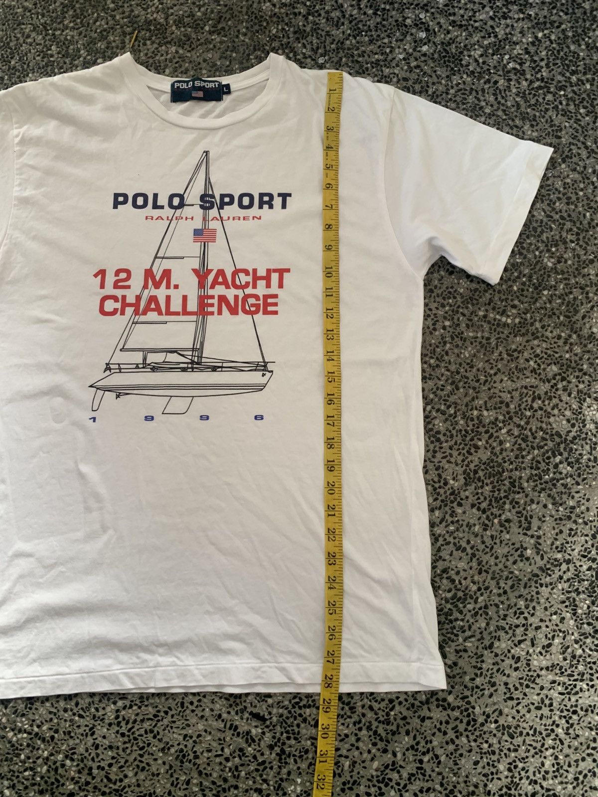 Polo Ralph Lauren × Vintage Vintage 90s Polo Sport Ralph Lauren 12 M Yacht Challenge Tee Size US L / EU 52-54 / 3 - 9 Thumbnail