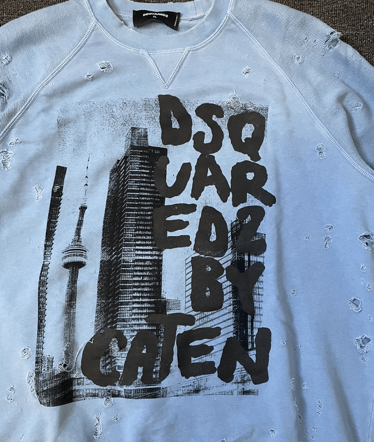 Dsquared2 DSQUARED2 blue destruction sweatshirt size XL Size US XL / EU 56 / 4 - 2 Thumbnail