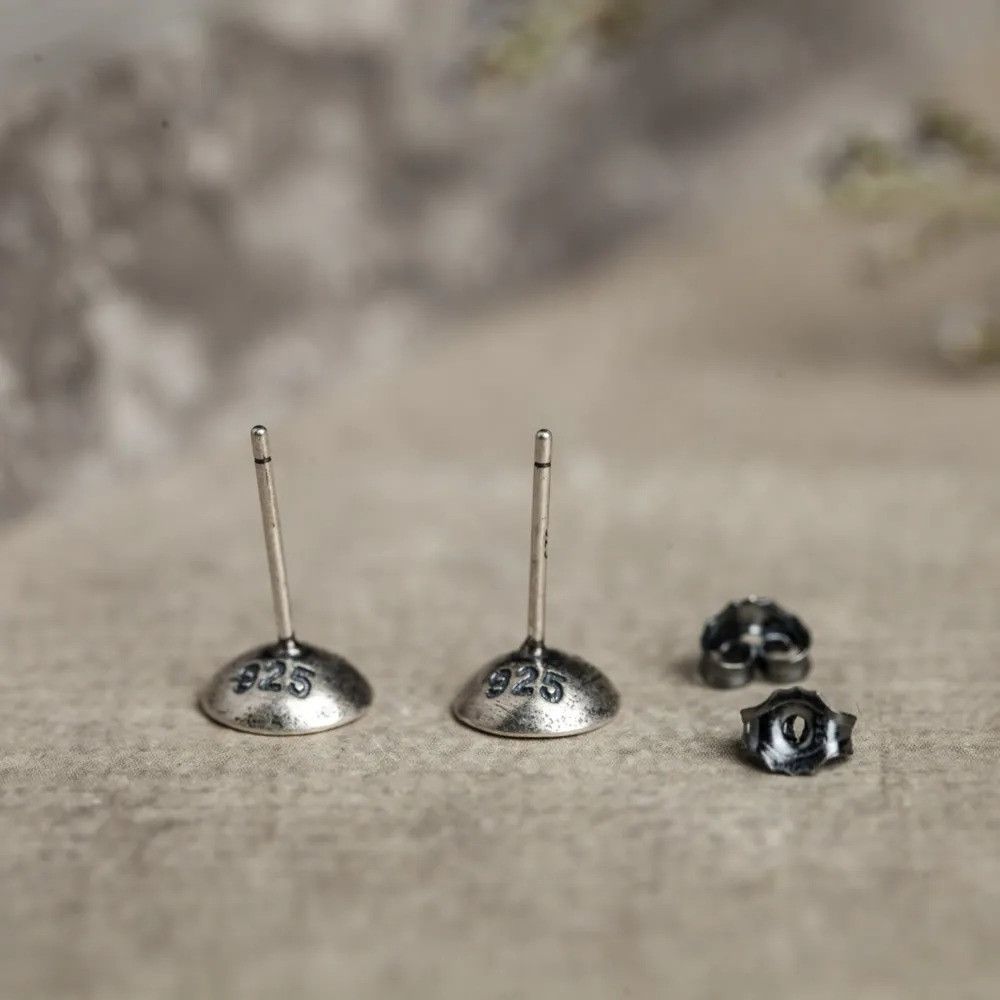 Jewelry Tiny Concave Round Stud Earrings 925 Sterling Ear Charm Gift Size ONE SIZE - 5 Thumbnail