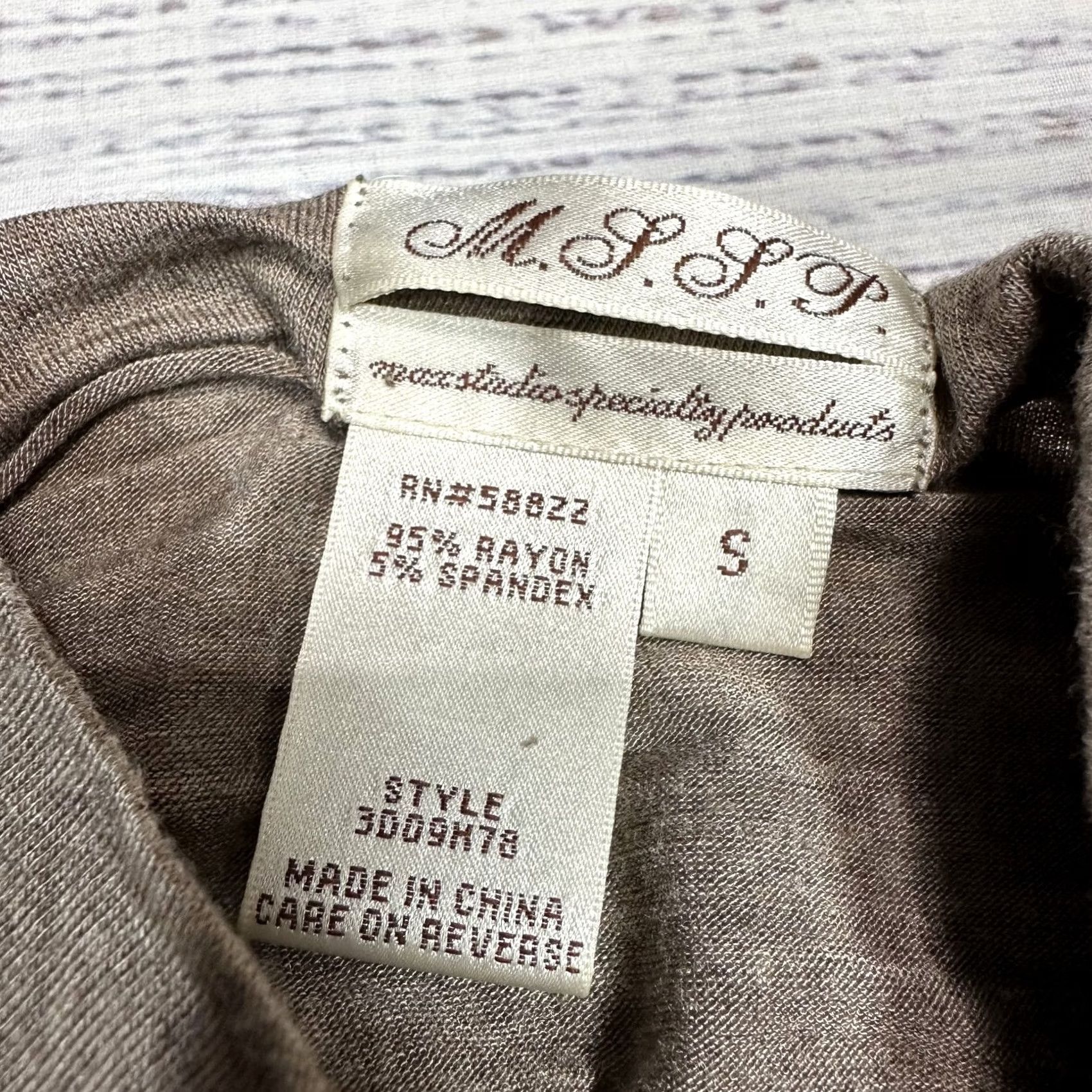 Vintage MSSP Max Studio Specialty Products Women's Shirt Brown Sz S Ruched Long Sleeve Size S / US 4 / IT 40 - 4 Thumbnail