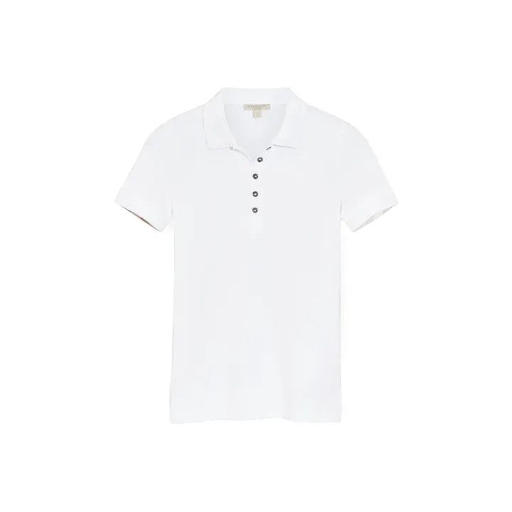 Burberry Women's White Polo Shirt with Decorative Details 0079