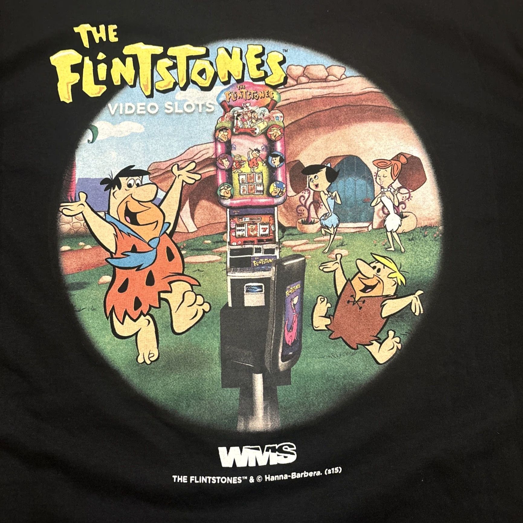 Vintage VINTAGE Hanna Barbera Flintstones Casino Video Slots T-Shirt Adult Large Black EUC Men’s L Shirt Size US L / EU 52-54 / 3 - 5 Thumbnail