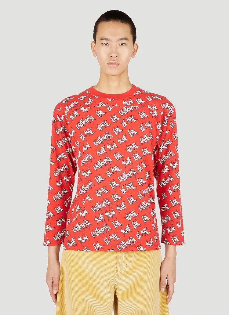 ERL DS! SS23 ERL All Over Logo Sunscreen Red Long Sleeve Size US M / EU 48-50 / 2 - 4 Thumbnail