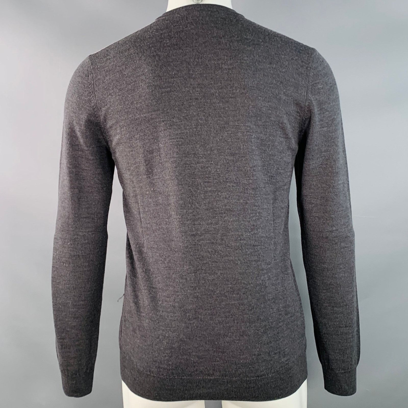 Gucci GUCCI Red Green Contrast Trim Wool V-Neck Pullover Size US M / EU 48-50 / 2 - 4 Thumbnail