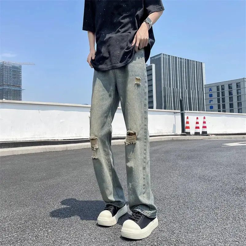 Japanese Brand Retro loose ripped micro flared jeans Size US 30 / EU 46 - 5 Thumbnail