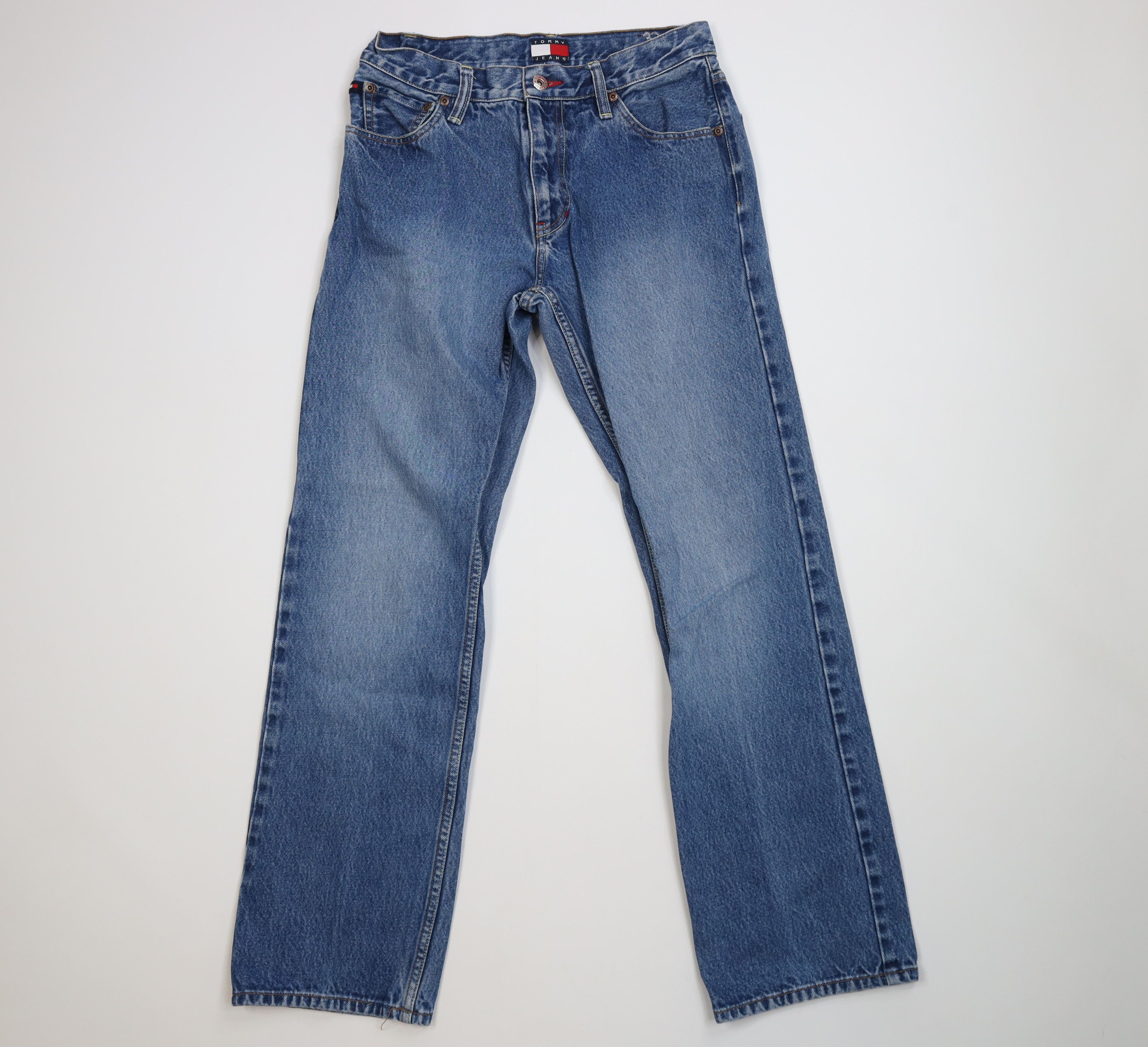 Tommy Hilfiger Vintage Y2K 2002 Tommy Hilfiger Spell Out Straight Leg Jeans Size US 29 - 1 Thumbnail