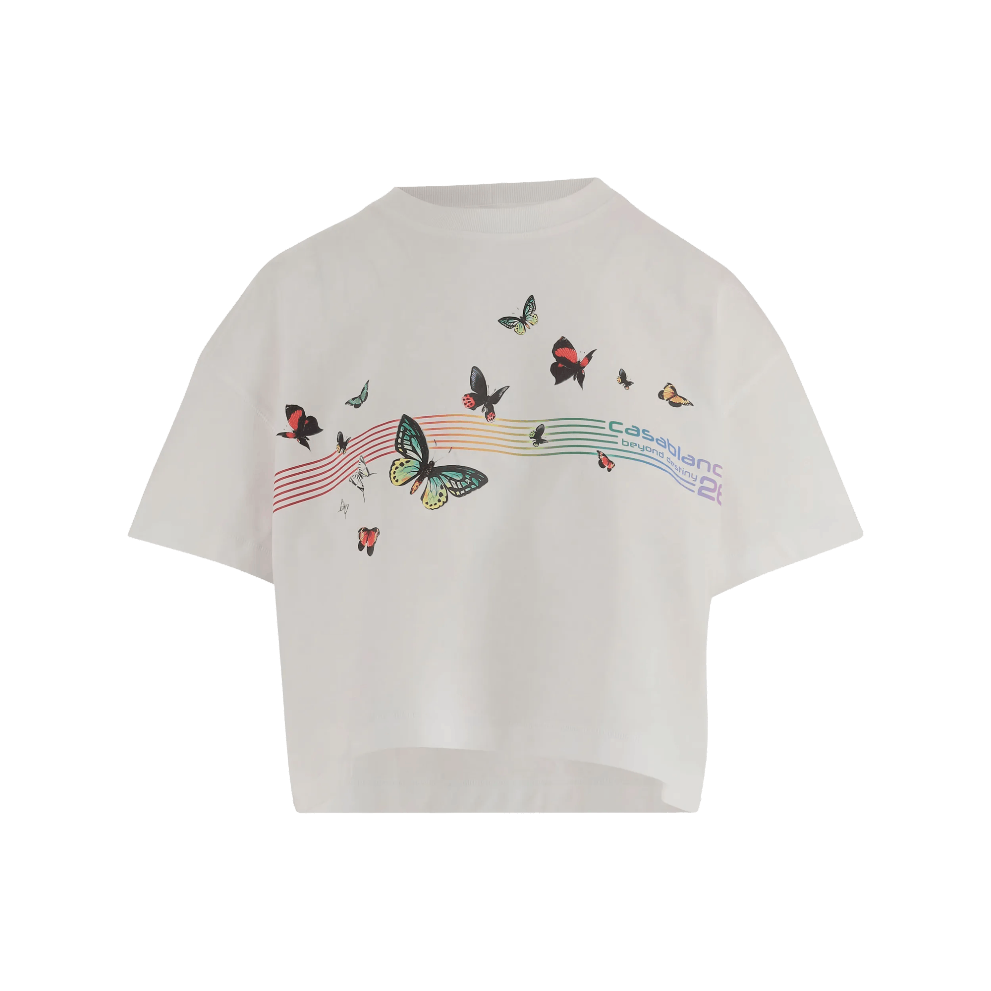 Casablanca Butterfly Boxy Cropped T-shirt Size US L / EU 52-54 / 3 - 1 Thumbnail