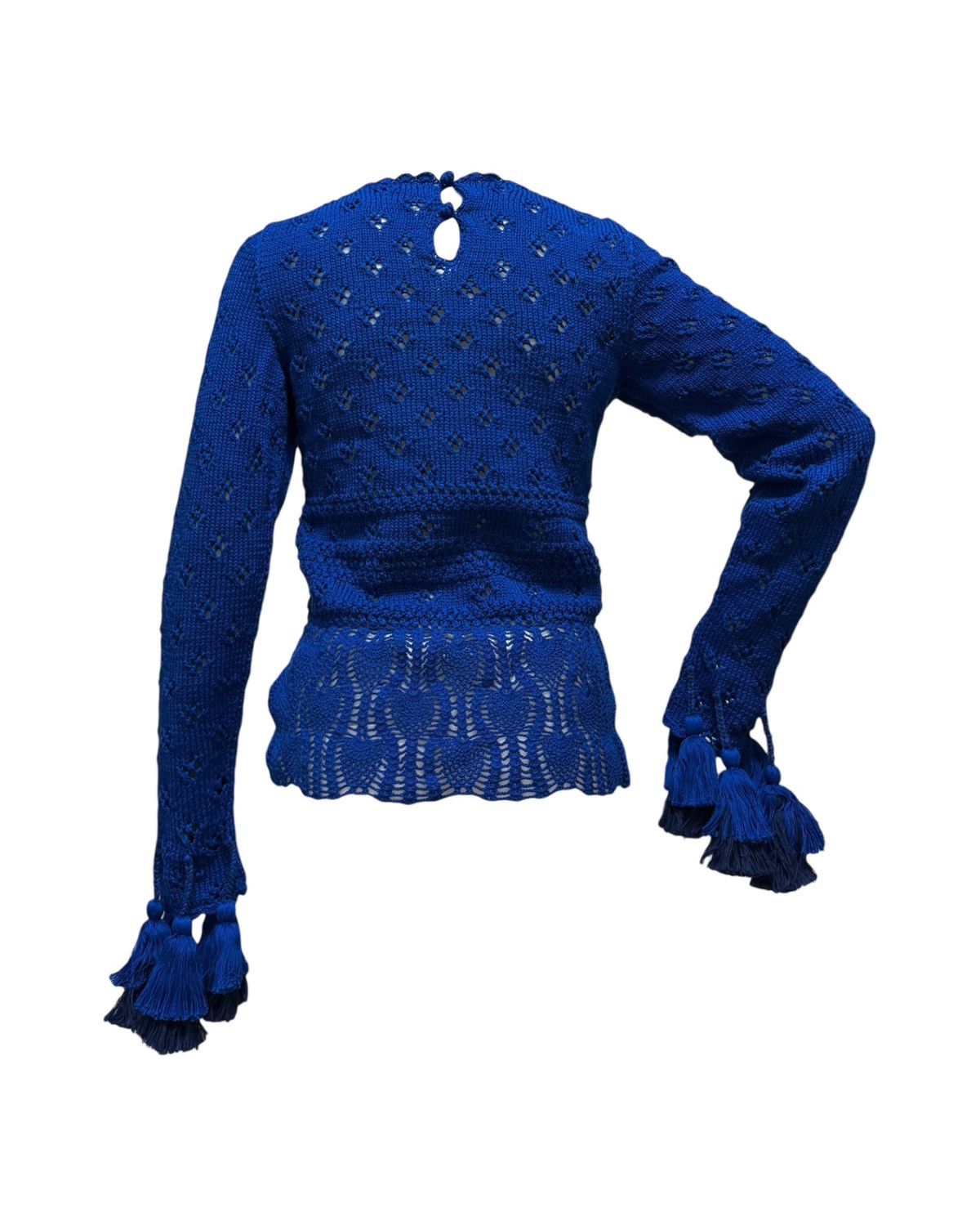 Loewe LOEWE Spring Summer 2019 Tassel-Trim Pointelle Knit Sweater Size M / US 6-8 / IT 42-44 - 2 Thumbnail